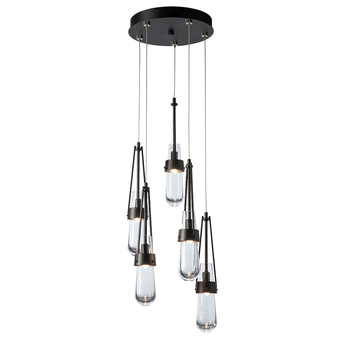 Link 5 lights Pendant Light with Standard Height Clear Glass