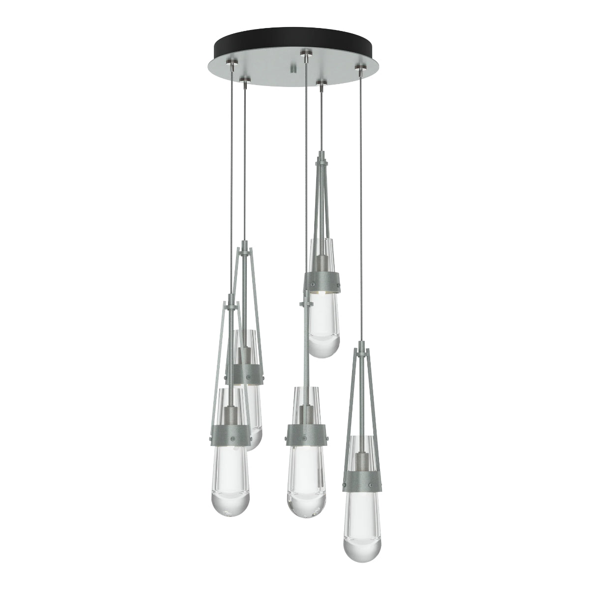 Link 5 lights Pendant Light with Standard Height Clear Glass