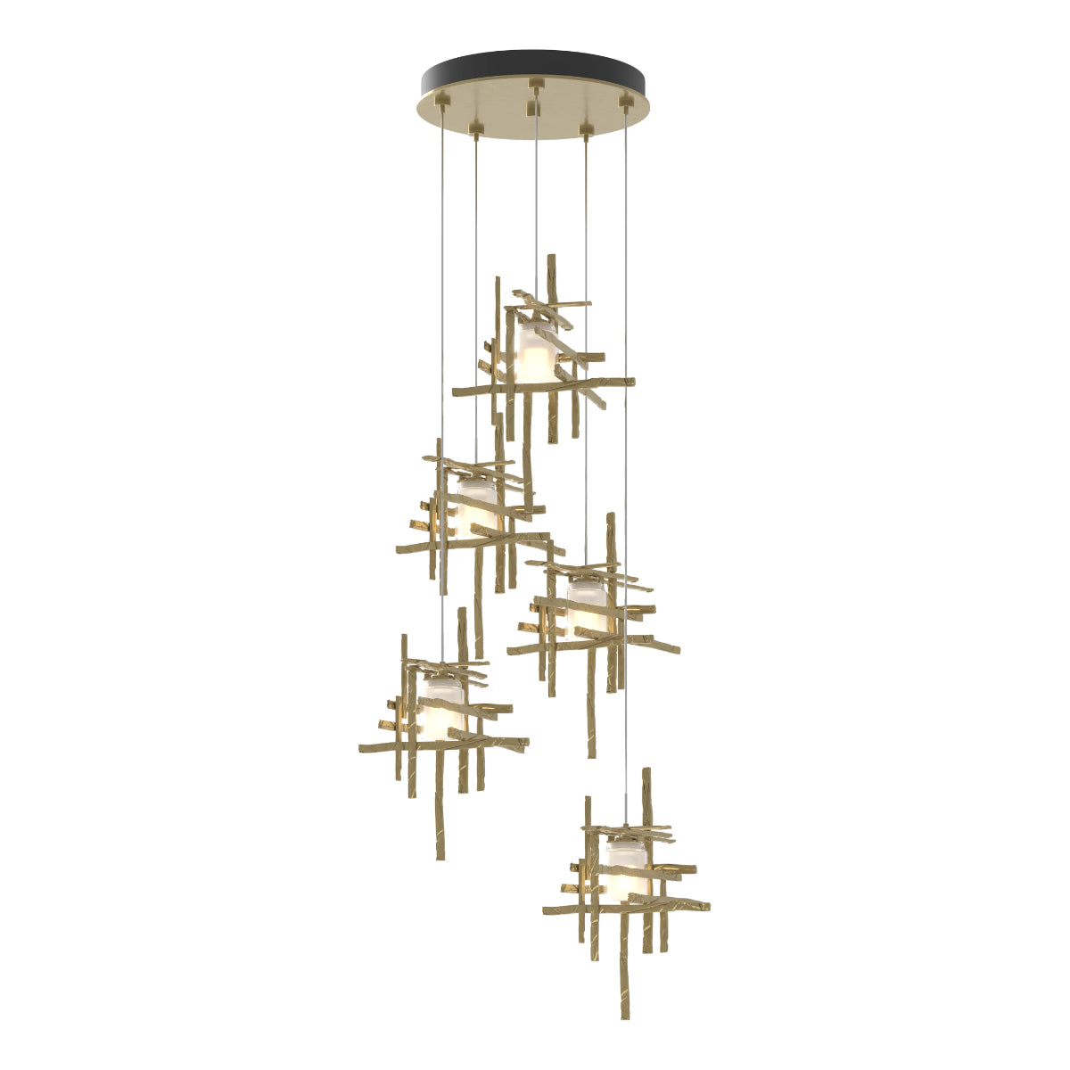 Tura 5 lights Pendant Light with Standard Height Frosted Glass