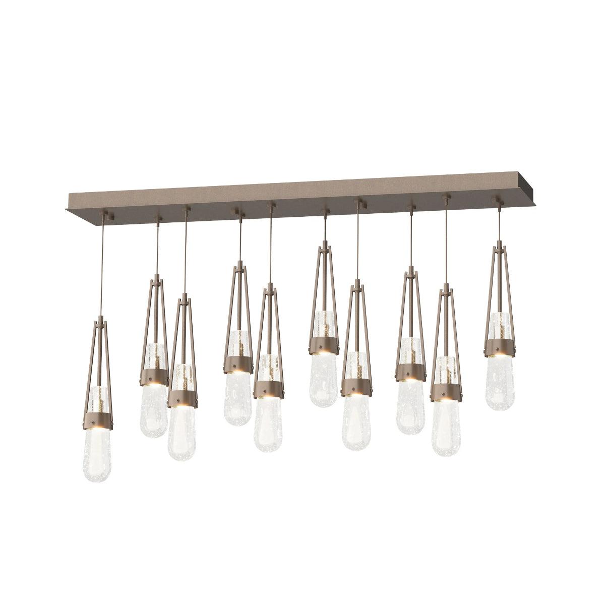 Link 45 in. 10 Lights Linear Pendant Light with Standard Height Blown Glass - Bees Lighting