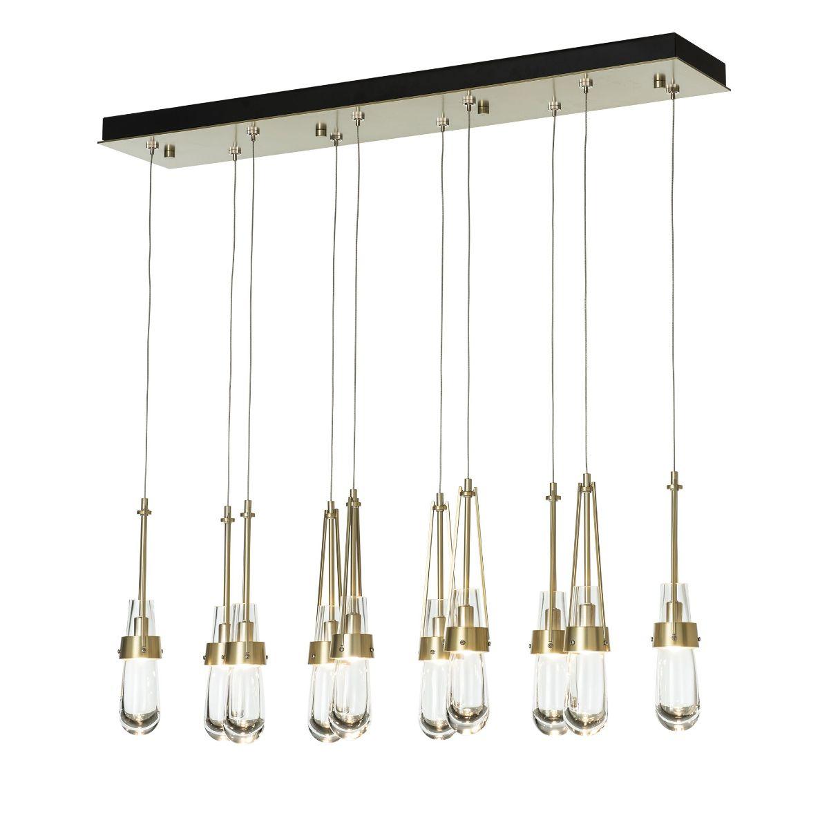 Link 45 in. 10 Lights Linear Pendant Light with Long Height Clear Glass - Bees Lighting