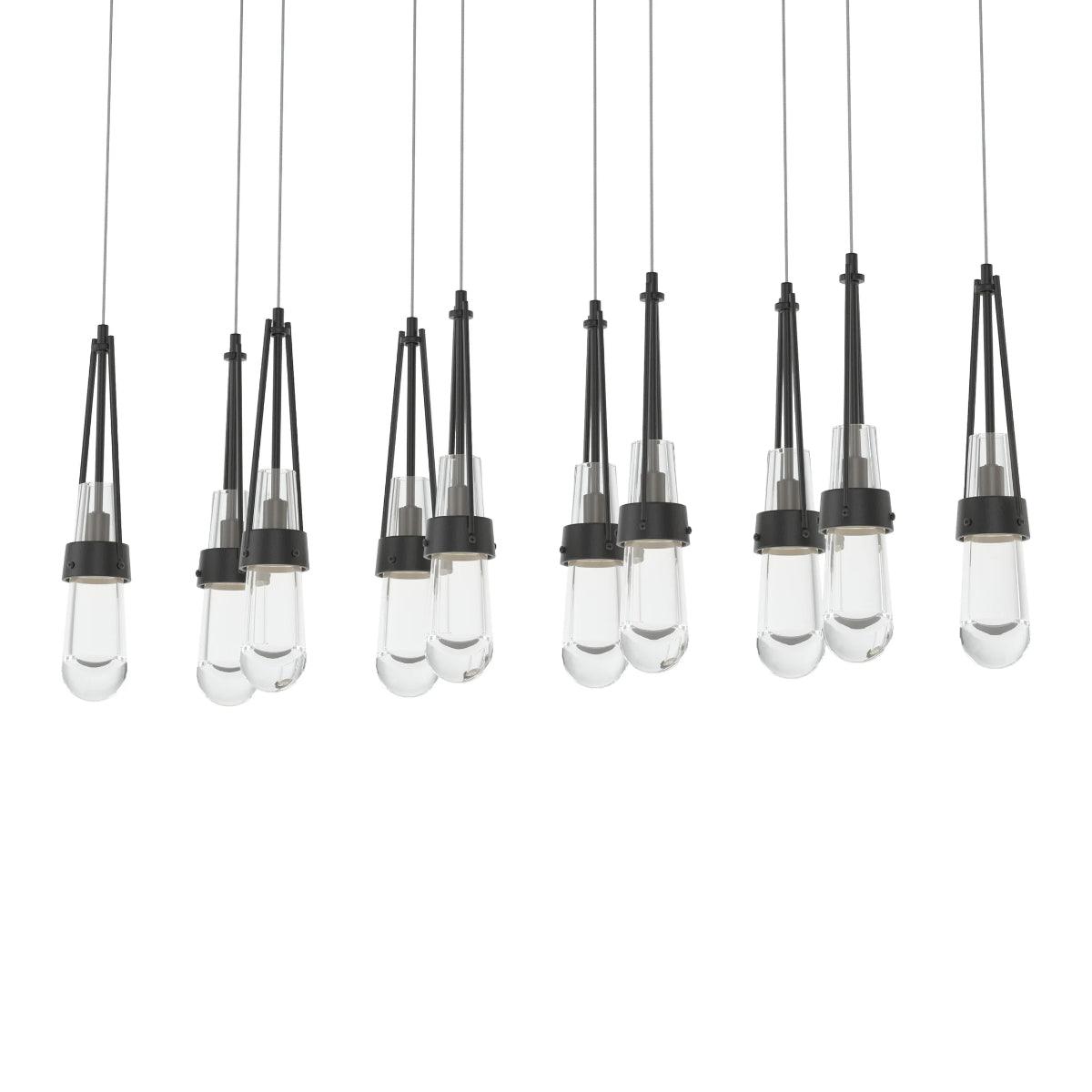 Link 45 in. 10 Lights Linear Pendant Light with Long Height Clear Glass - Bees Lighting