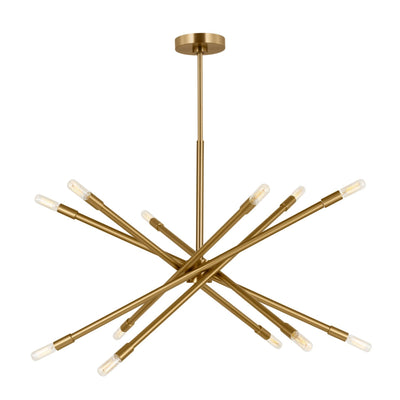 Eastyn 35 in. 12 lights Chandelier Burnished Brass finish