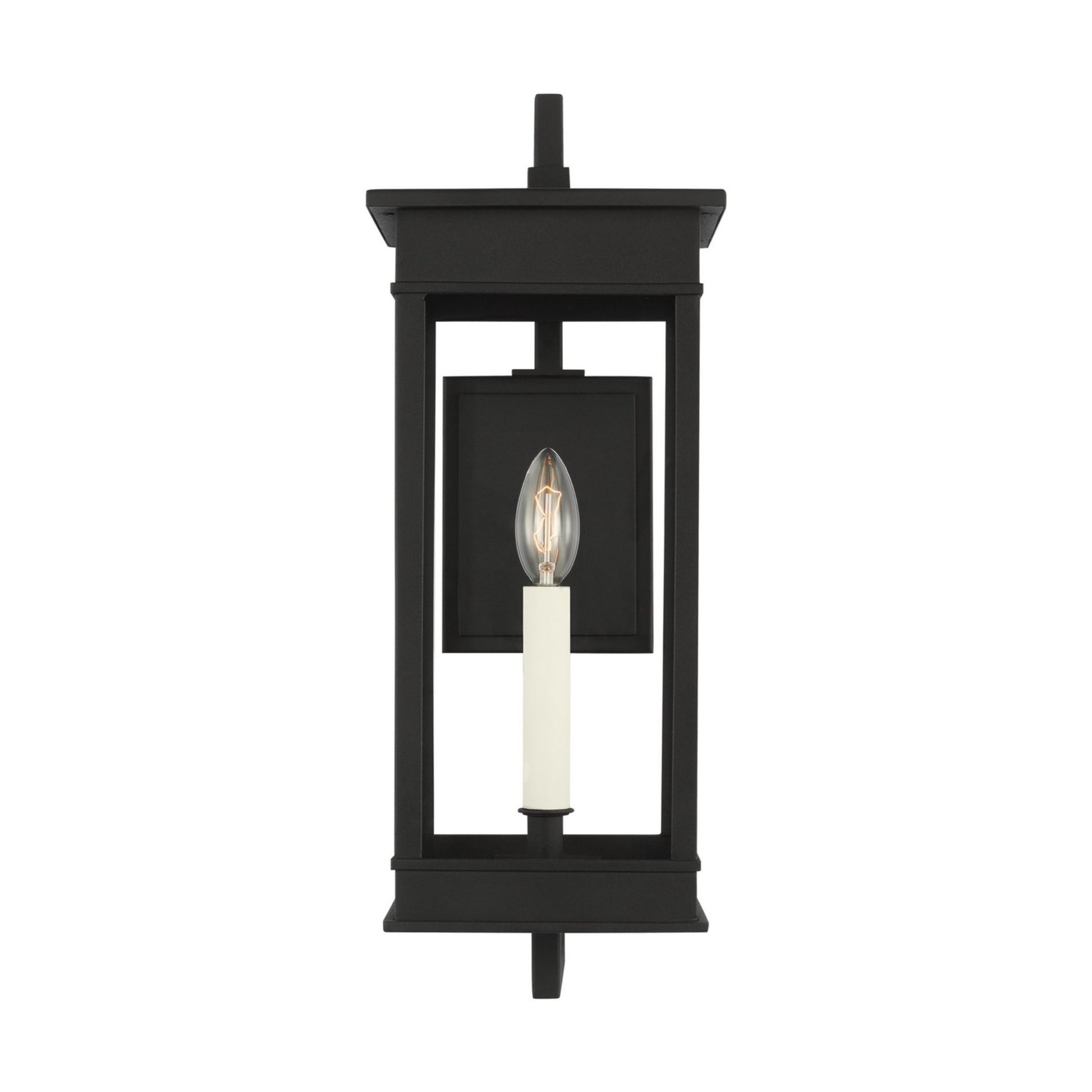 Cupertino 19" Medium Bracket Wall Lantern, Textured Black Finish - Bees Lighting