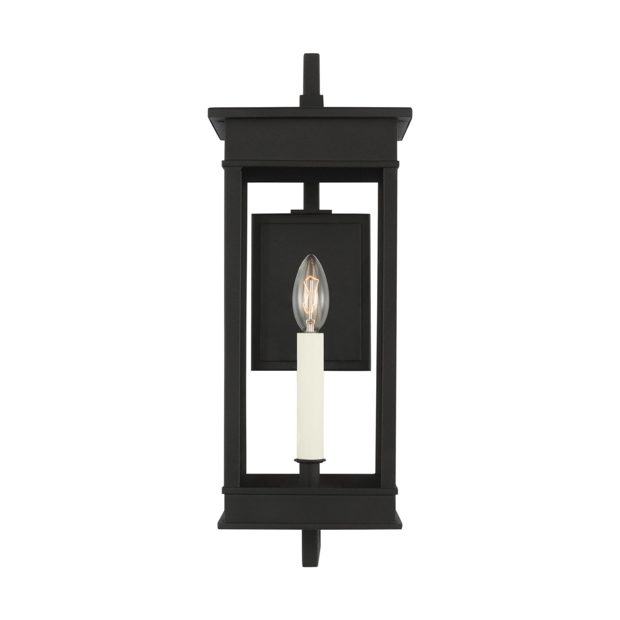 Cupertino 19" Medium Bracket Wall Lantern, Textured Black Finish - Bees Lighting