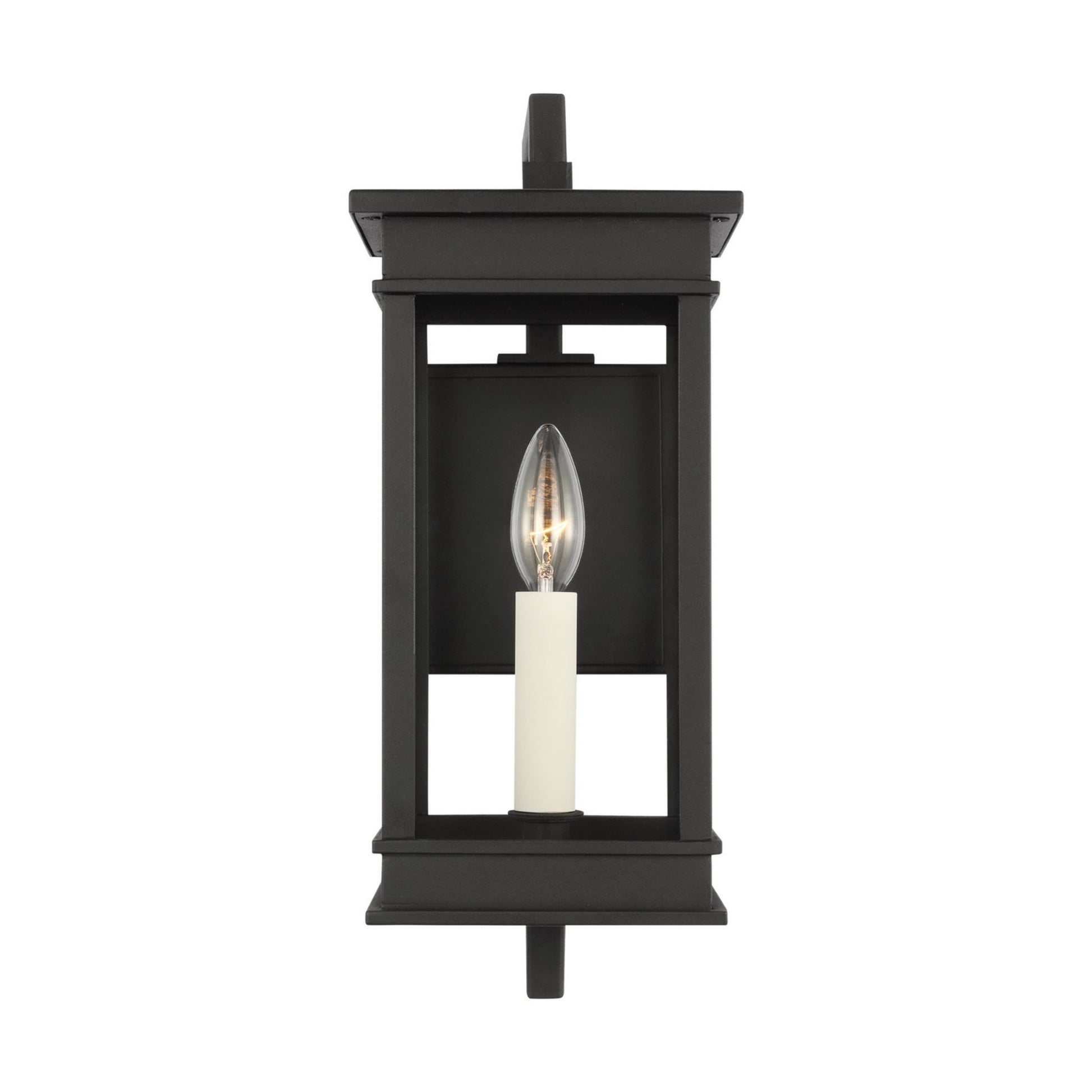 Cupertino 15" Small Bracket Wall Lantern, Textured Black Finish - Bees Lighting