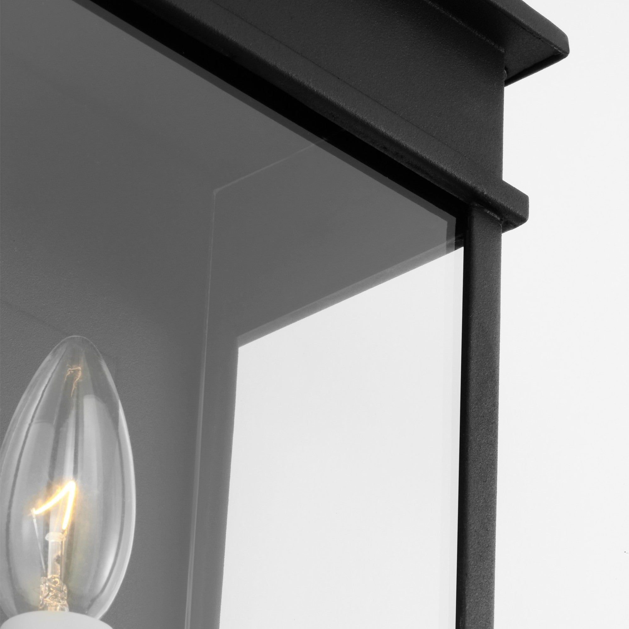 Cupertino 13" Small Wall Lantern, Textured Black Finish - Bees Lighting