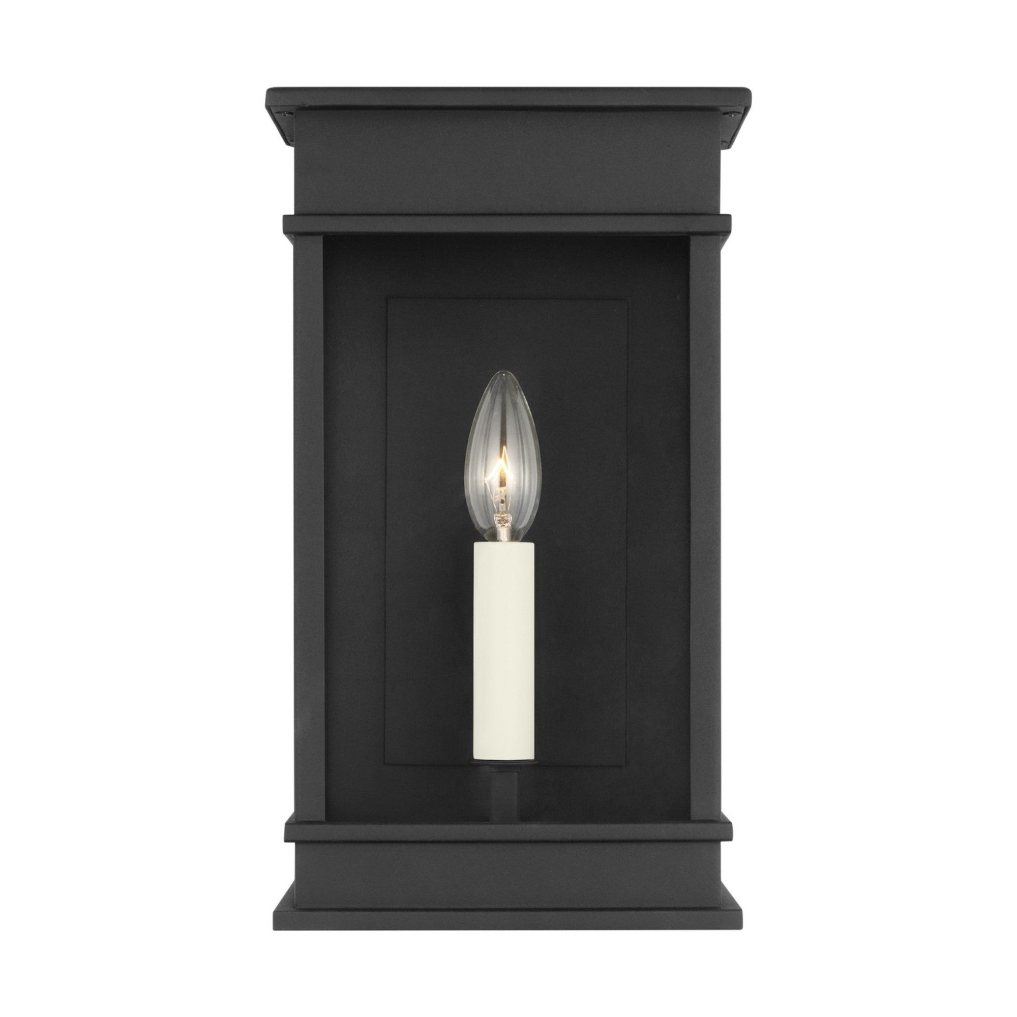 Cupertino 13" Small Wall Lantern, Textured Black Finish - Bees Lighting