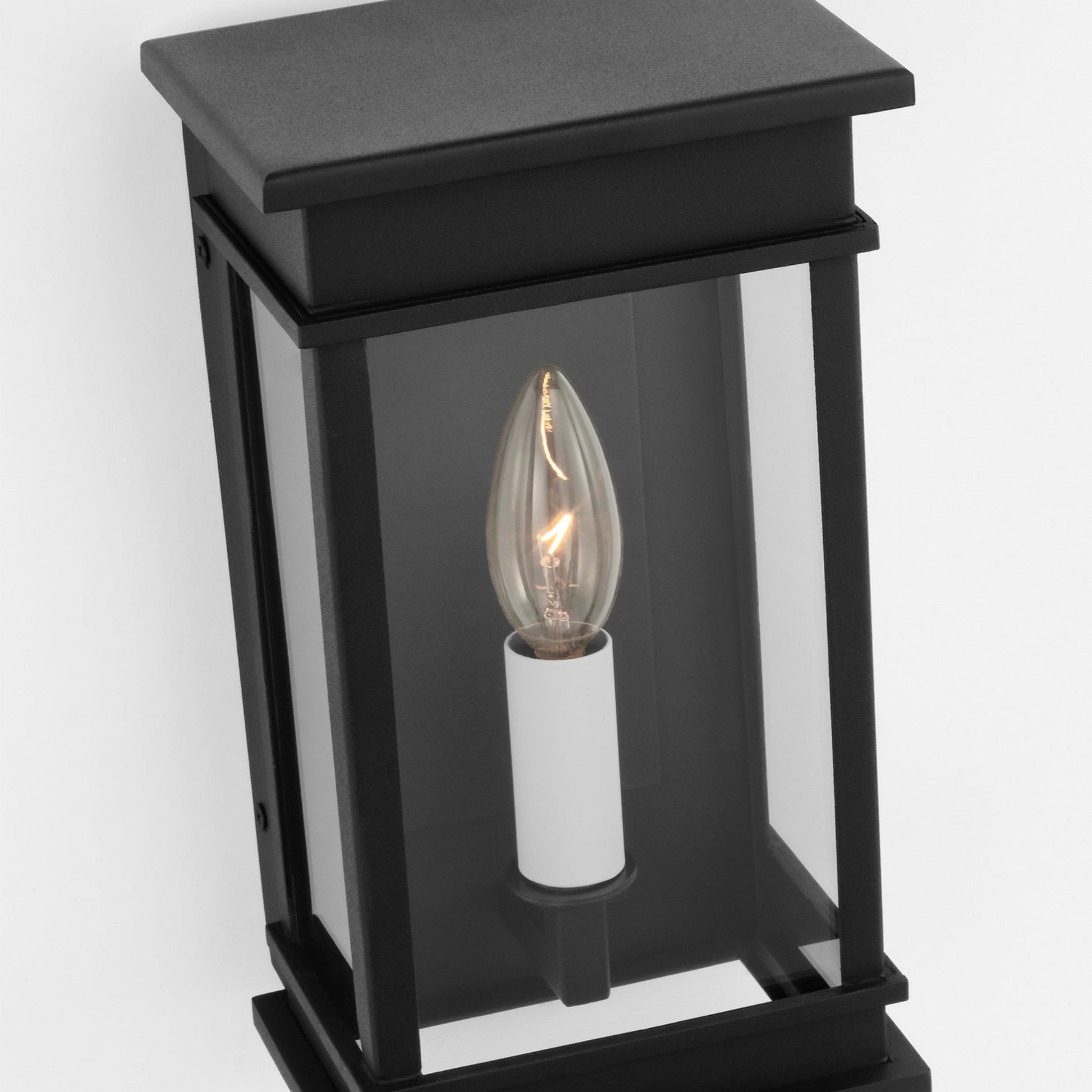 Cupertino 10" Mini Wall Lantern, Textured Black Finish - Bees Lighting