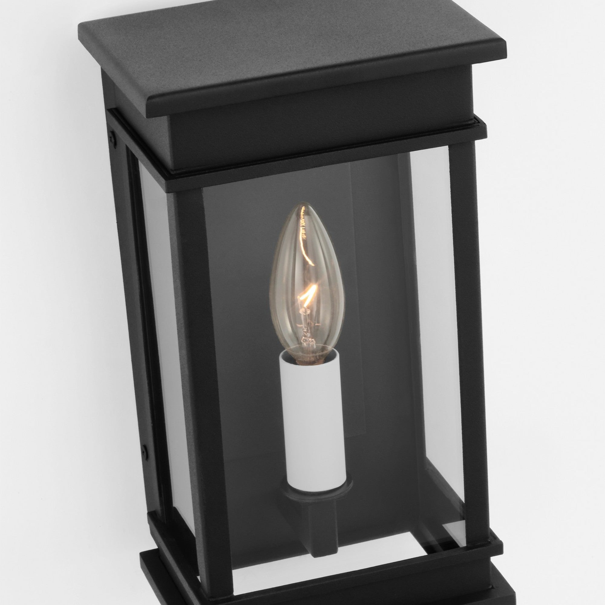 Cupertino 10" Mini Wall Lantern, Textured Black Finish - Bees Lighting