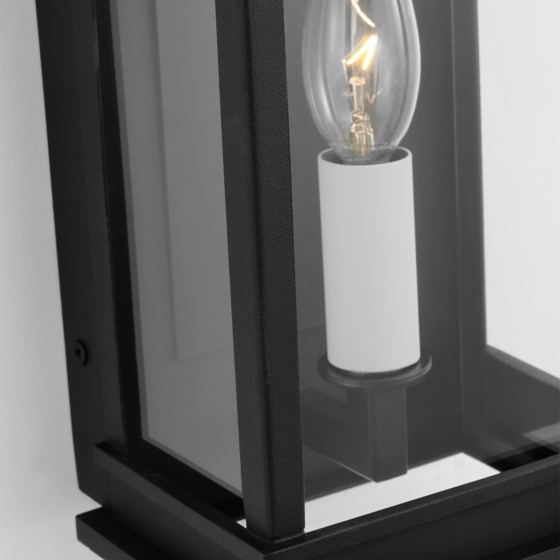 Cupertino 10" Mini Wall Lantern, Textured Black Finish - Bees Lighting