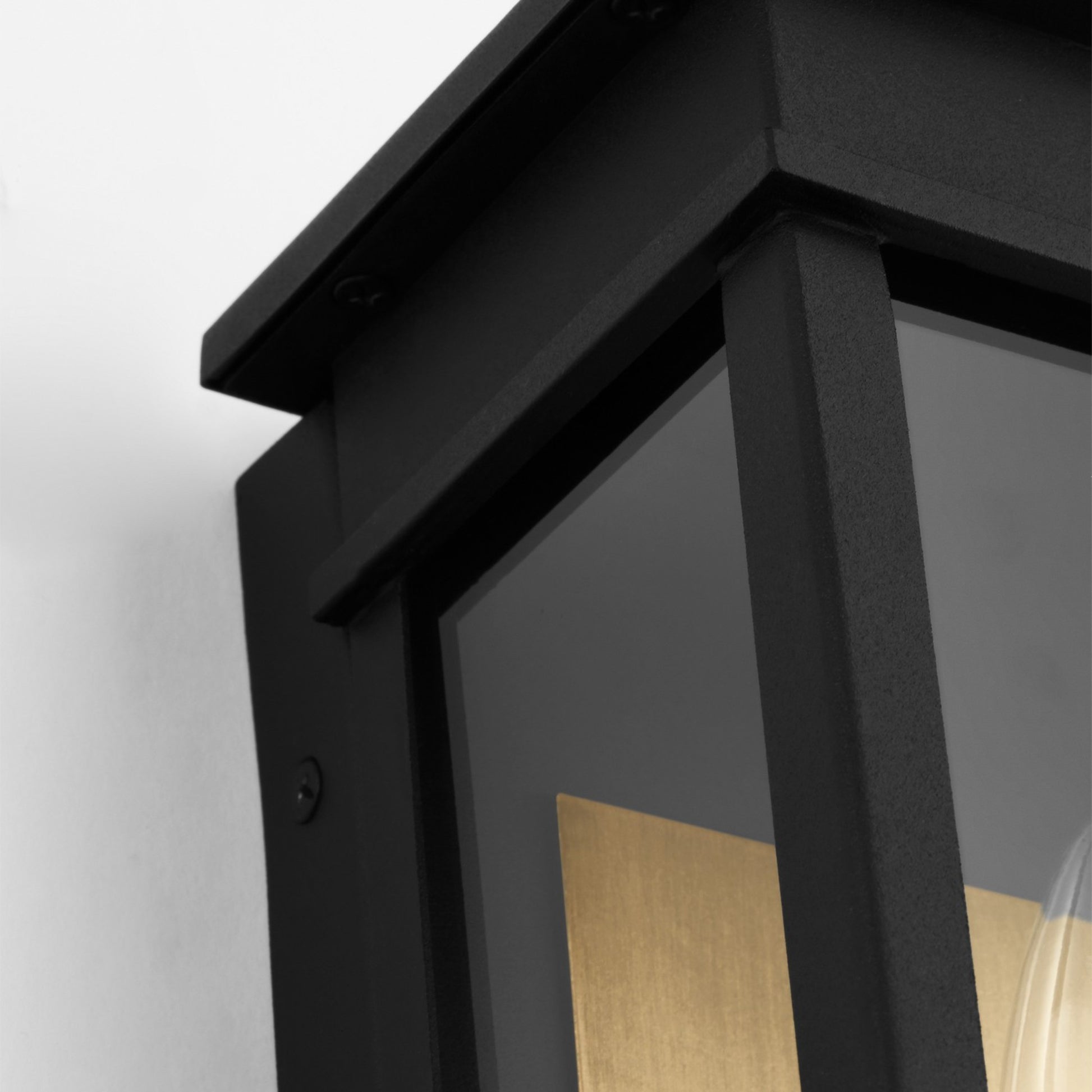 Cupertino 10" Mini Wall Lantern, Textured Black Finish - Bees Lighting