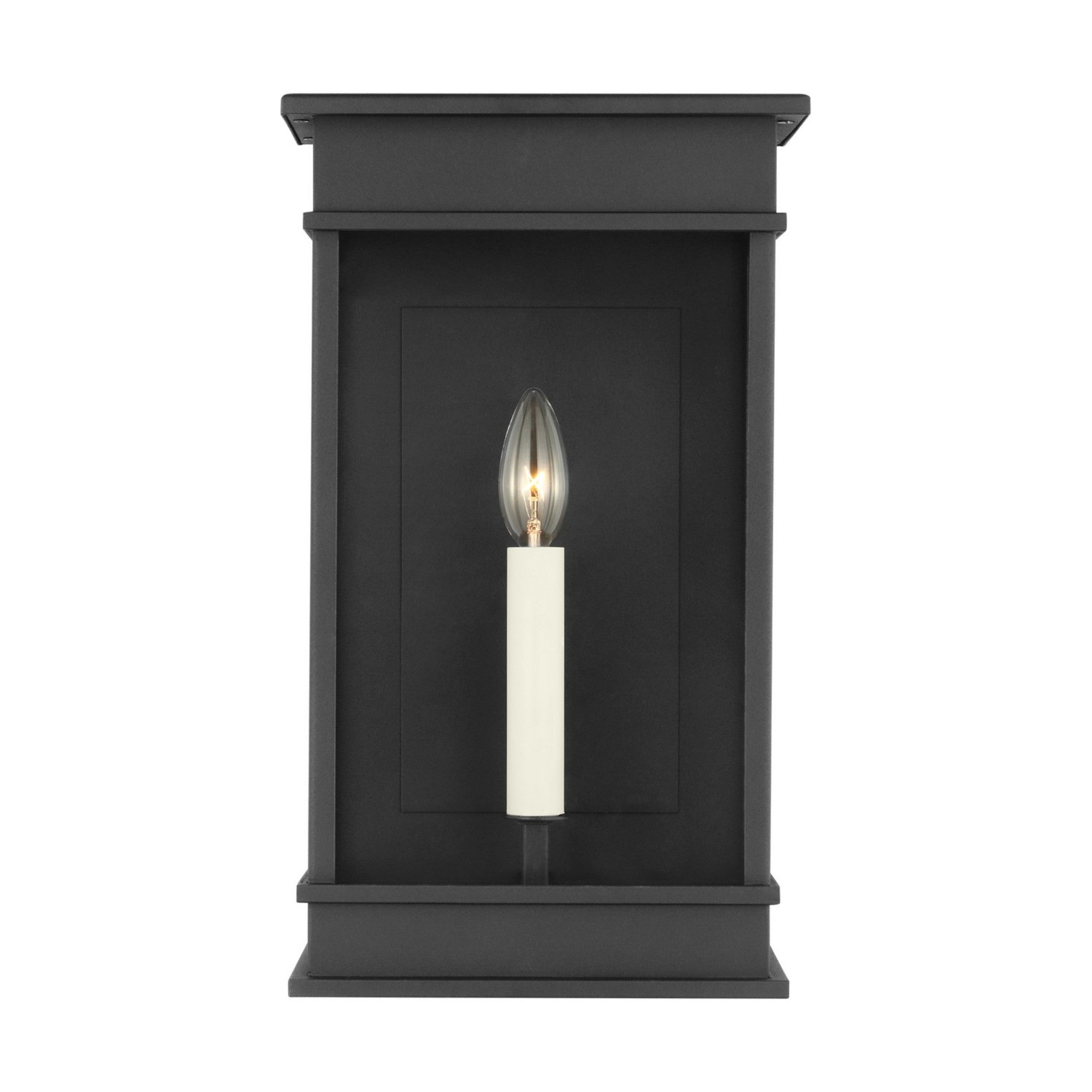 Cupertino 10" Mini Wall Lantern, Textured Black Finish - Bees Lighting