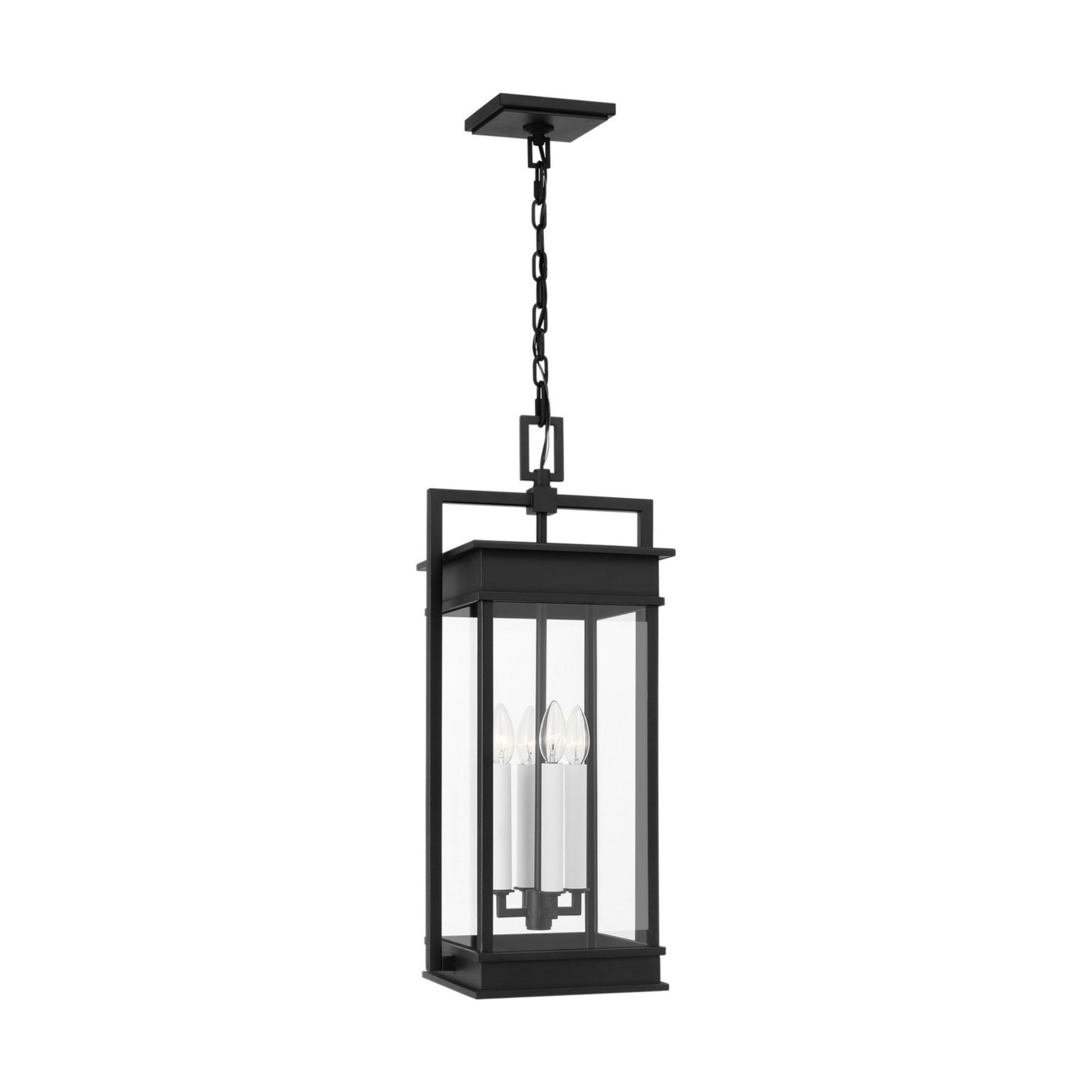 Cupertino 26" 4-Light Outdoor Pendant, Textured Black Finish - Bees Lighting