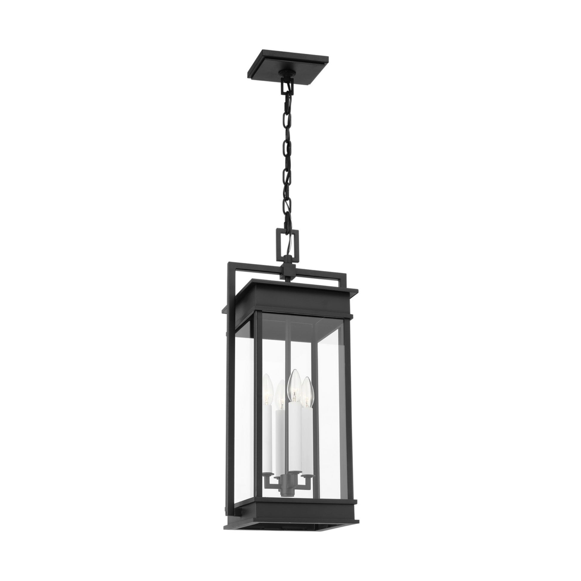 Cupertino 26" 4-Light Outdoor Pendant, Textured Black Finish - Bees Lighting