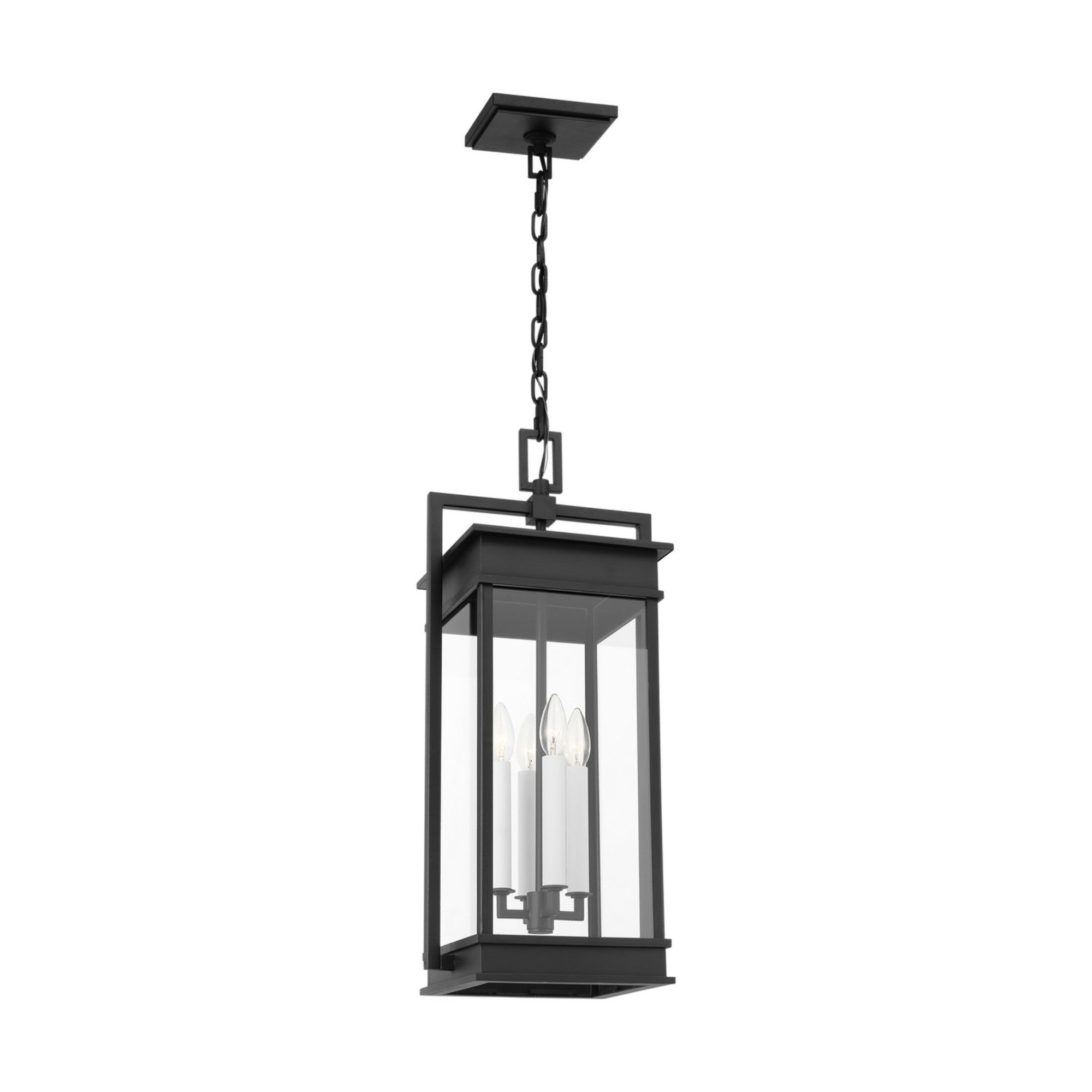 Cupertino 26" 4-Light Outdoor Pendant, Textured Black Finish - Bees Lighting