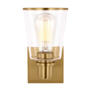 Alessa 9" Bathroom Sconce, Burnished Brass Finish - Bees Lighting