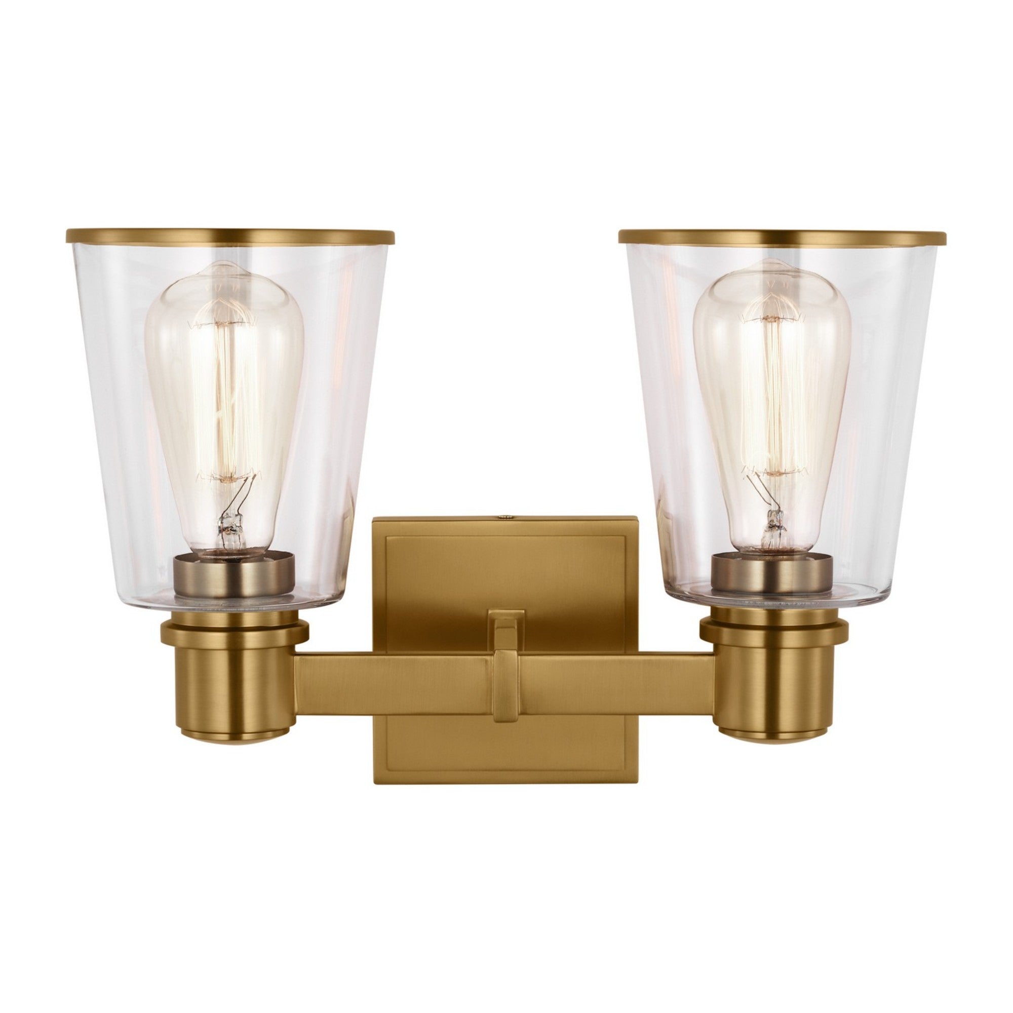 Alessa 14" 2-Light Bathroom Vanity, Burnished Brass Finish
