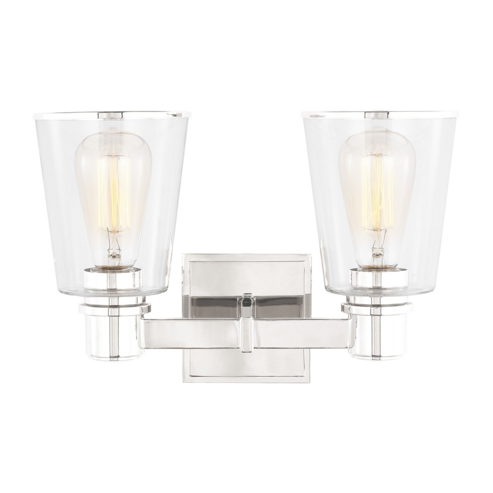 Alessa 14" 2-Light Bathroom Vanity, Polished Nickel Finish