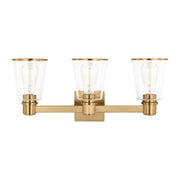 Alessa 22" 3-Light Bathroom Vanity, Burnished Brass Finish - Bees Lighting