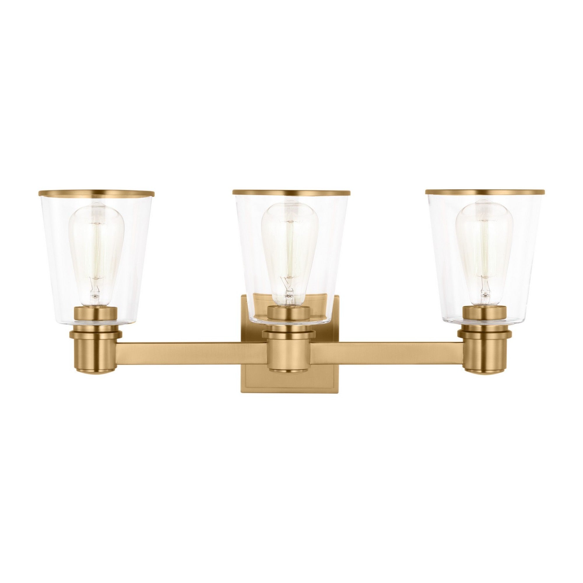 Alessa 22" 3-Light Bathroom Vanity, Burnished Brass Finish - Bees Lighting