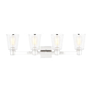 Alessa 31" 4-Light Bathroom Vanity, Polished Nickel Finish - Bees Lighting