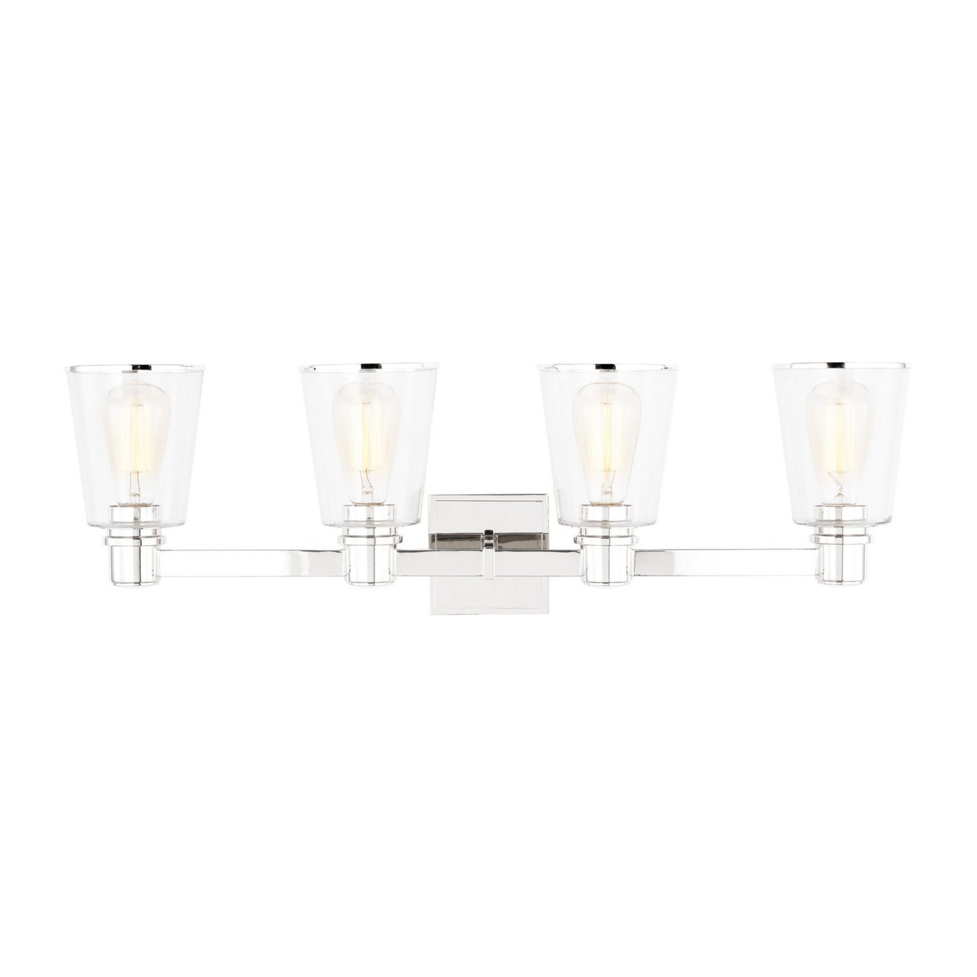 Alessa 31" 4-Light Bathroom Vanity, Polished Nickel Finish - Bees Lighting