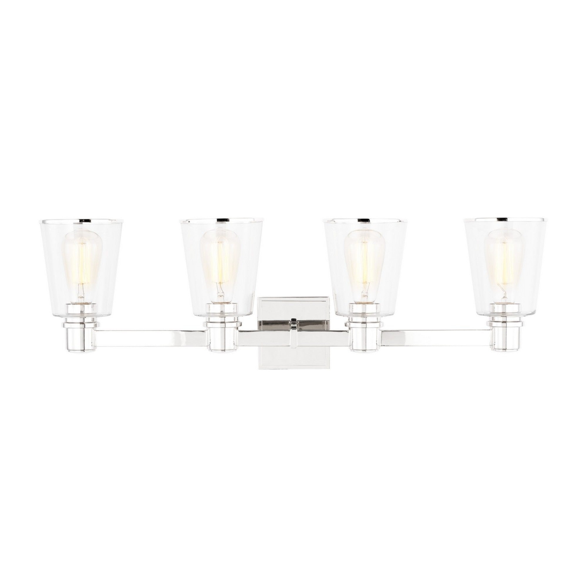 Alessa 31" 4-Light Bathroom Vanity, Polished Nickel Finish - Bees Lighting