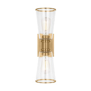 Alessa 18" 2-Light Linear Vanity, Burnished Brass Finish - Bees Lighting