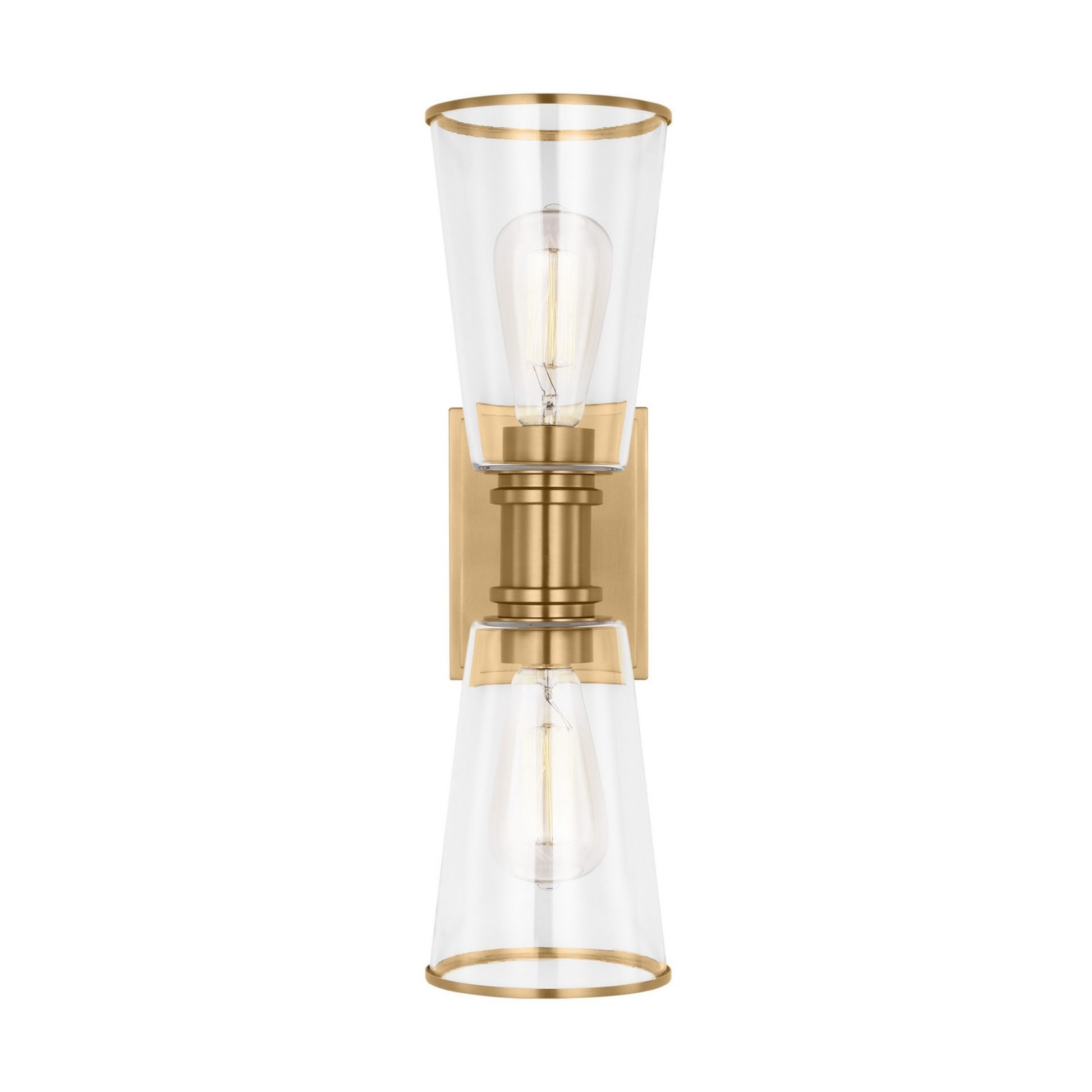 Alessa 18" 2-Light Linear Vanity, Burnished Brass Finish - Bees Lighting