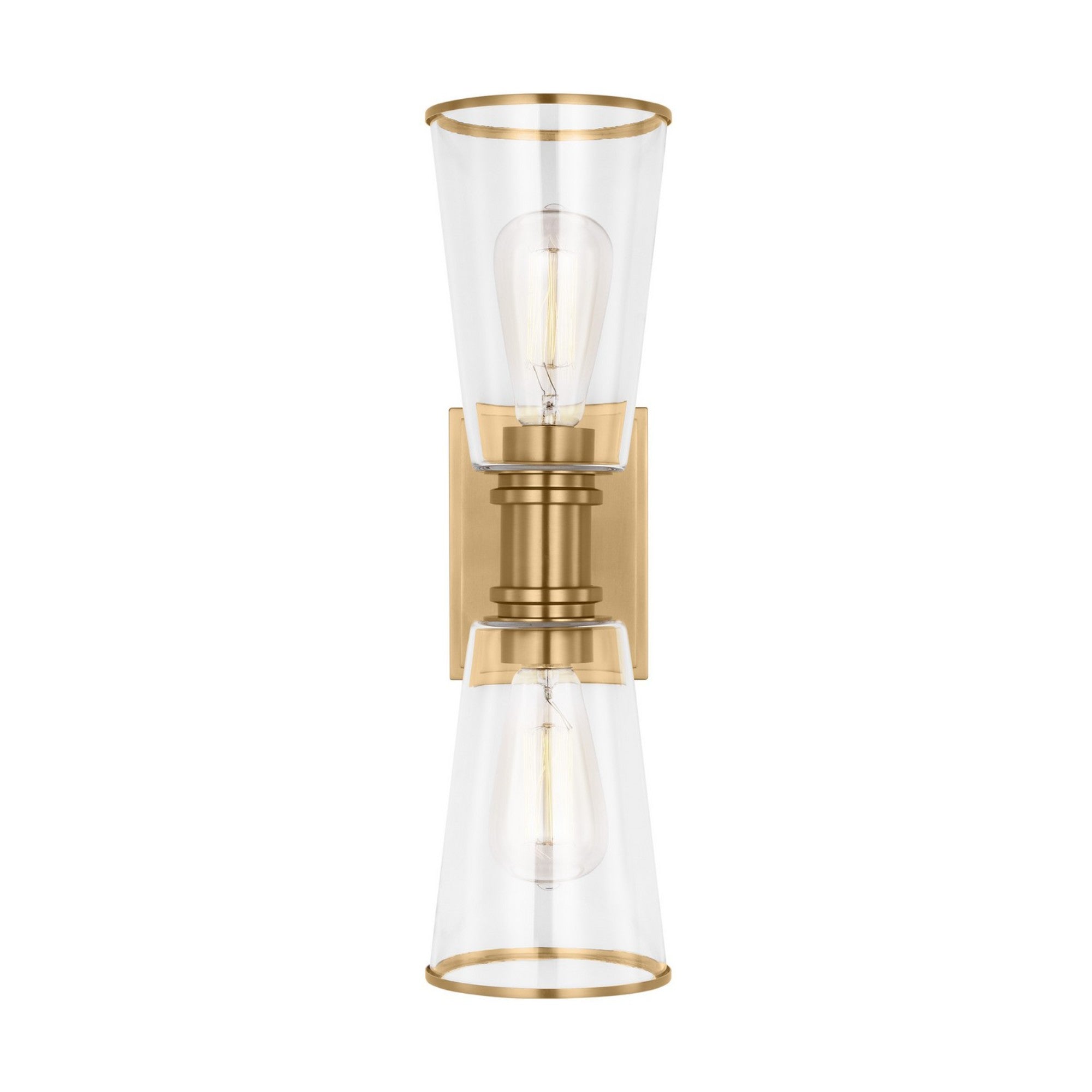 Alessa 18" 2-Light Linear Vanity, Burnished Brass Finish - Bees Lighting