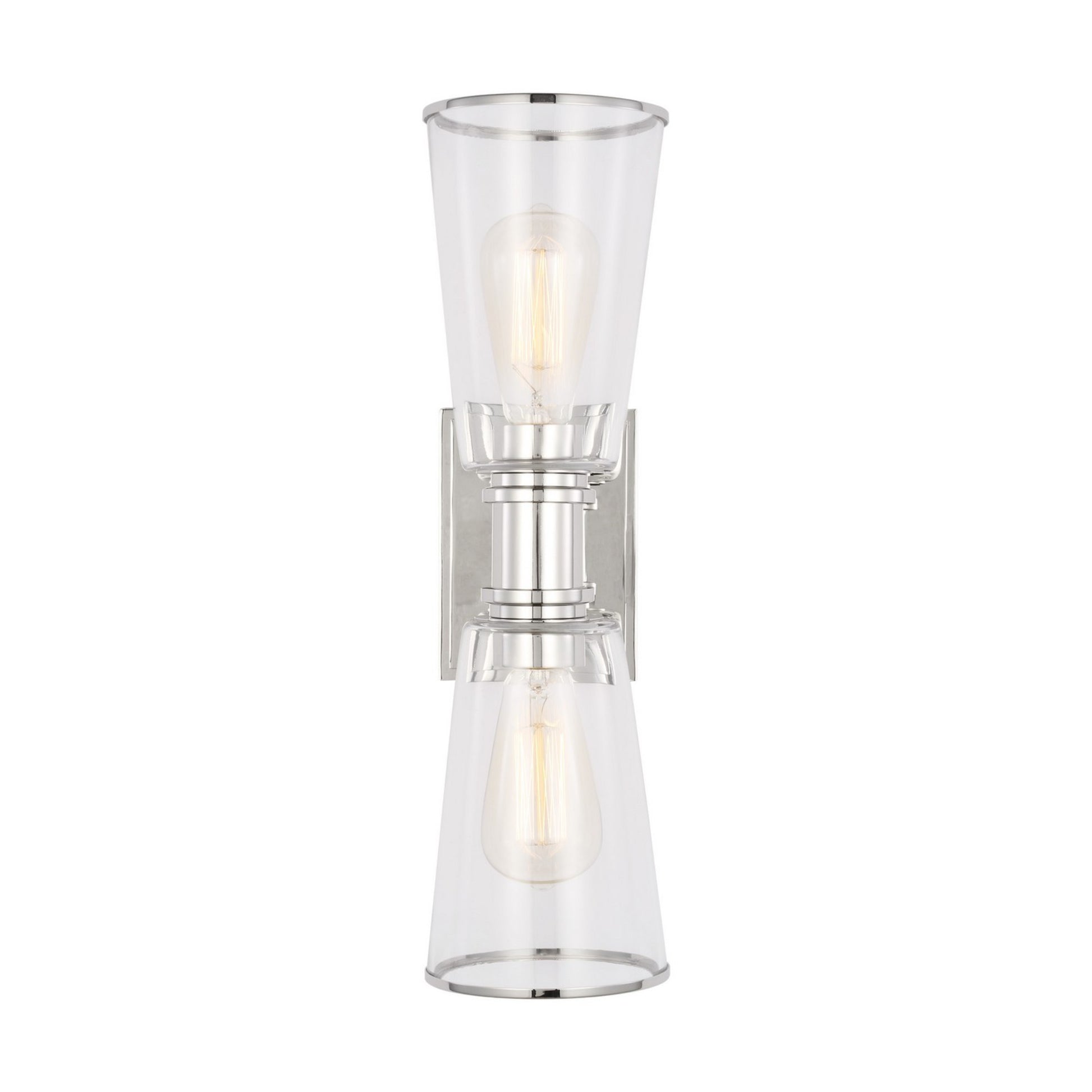 Alessa 18" 2-Light Linear Vanity, Polished Nickel Finish - Bees Lighting