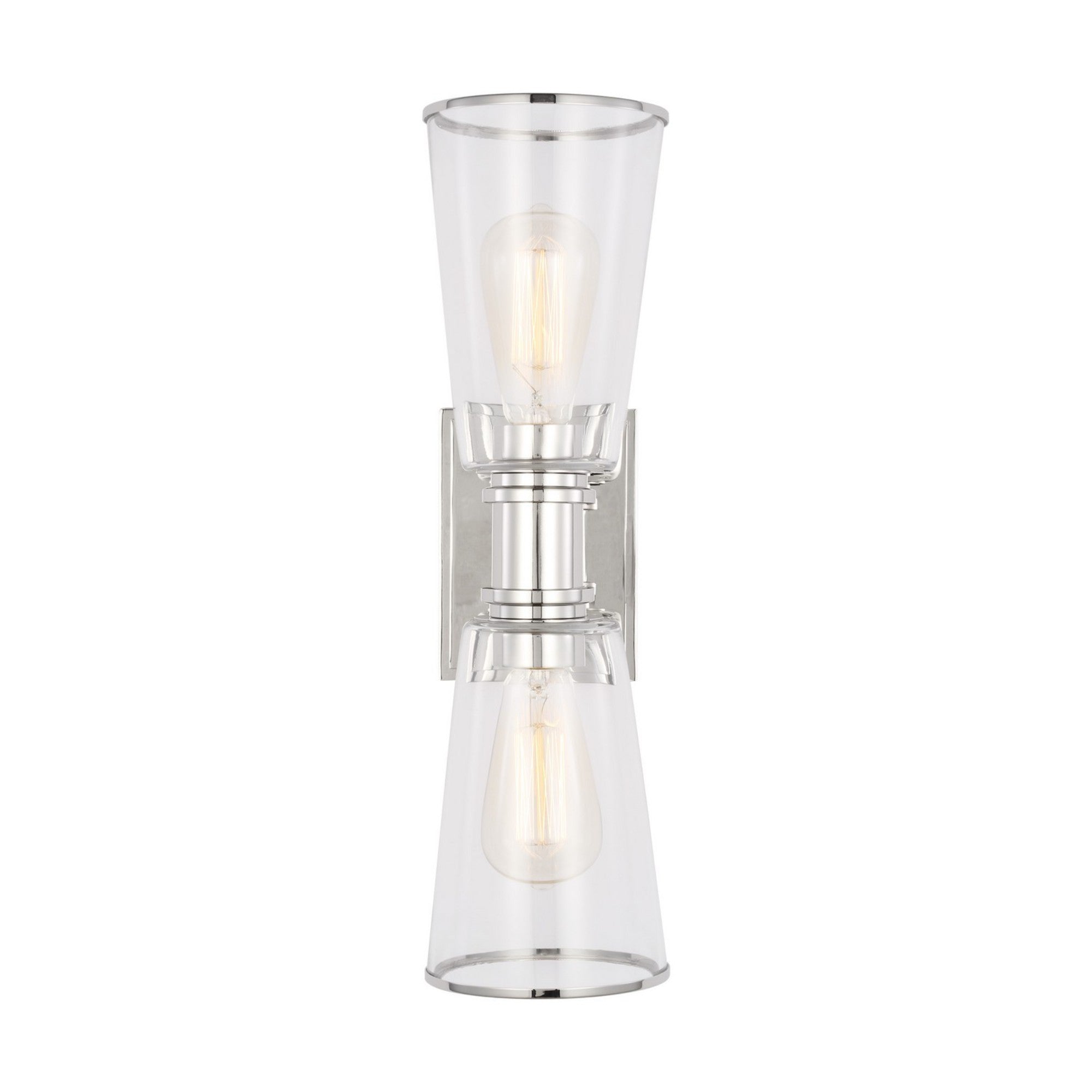 Alessa 18" 2-Light Linear Vanity, Polished Nickel Finish - Bees Lighting