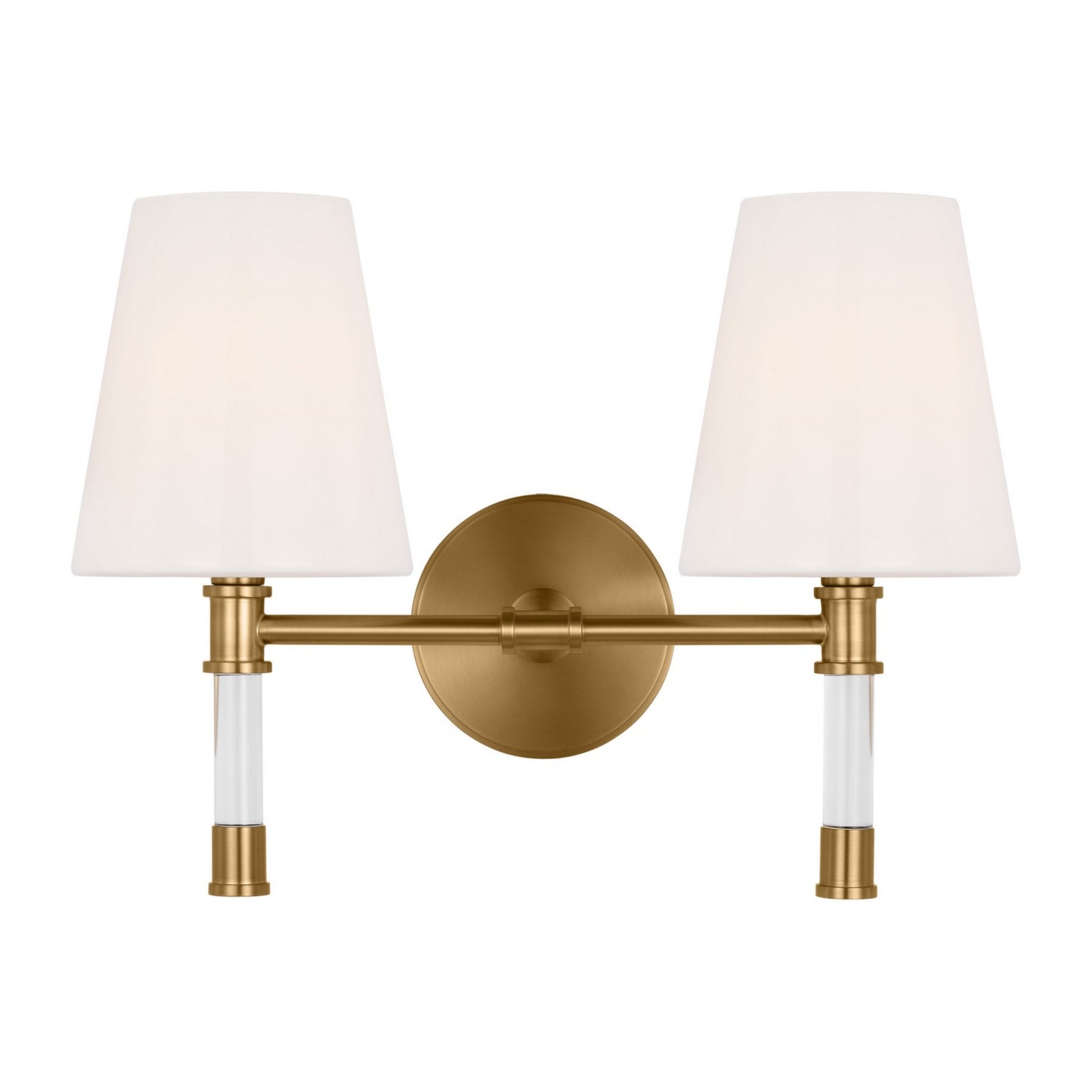 Hanover 15" 2-Light Bathroom Vanity, Burnished Brass Finish - Bees Lighting