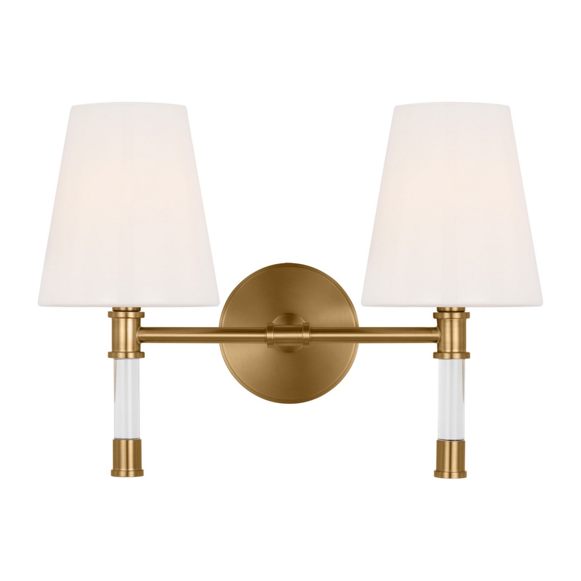 Hanover 15" 2-Light Bathroom Vanity, Burnished Brass Finish - Bees Lighting