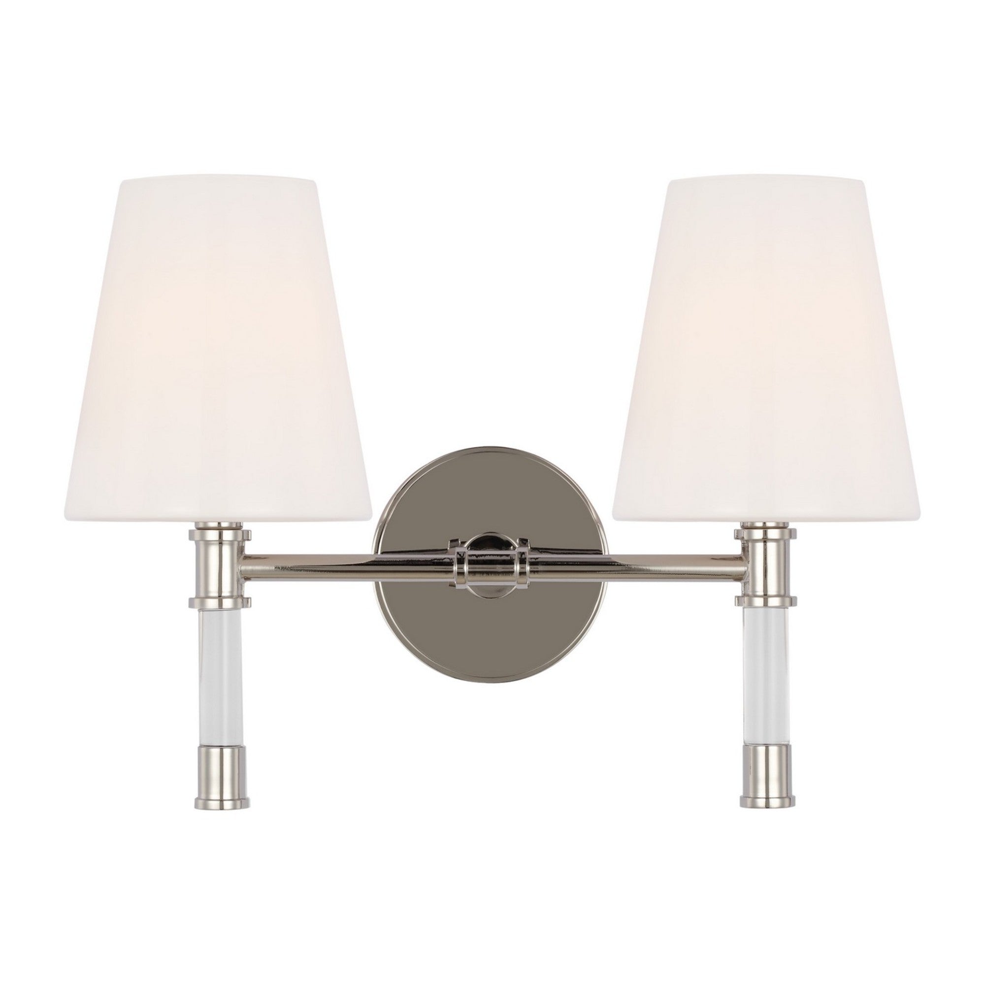 Hanover 15" 2-Light Bathroom Vanity, Polished Nickel Finish - Bees Lighting