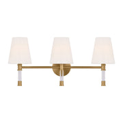 Hanover 25" 3-Light Bathroom Vanity, Burnished Brass Finish - Bees Lighting