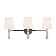 Hanover 25" 3-Light Bathroom Vanity, Polished Nickel Finish - Bees Lighting
