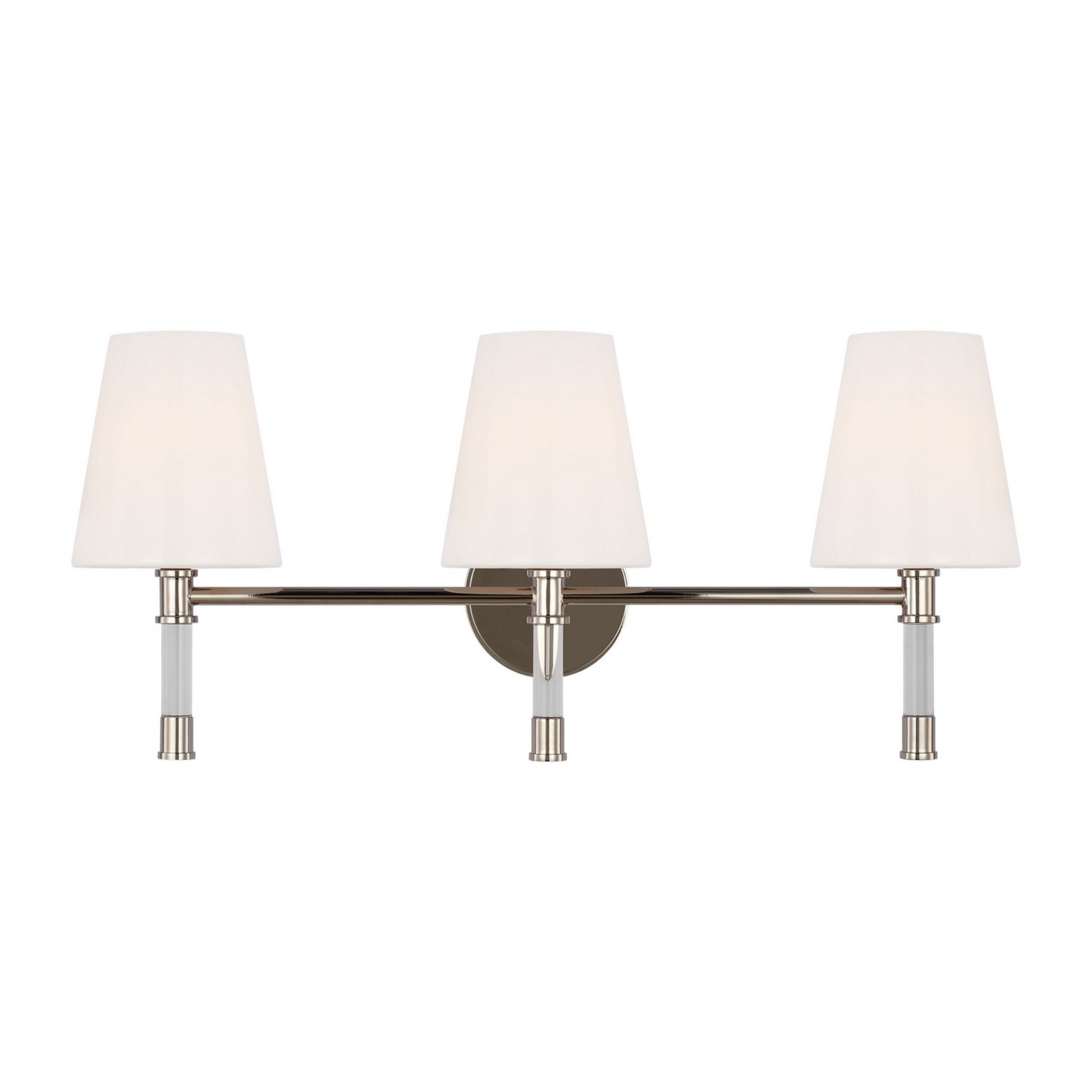 Hanover 25" 3-Light Bathroom Vanity, Polished Nickel Finish - Bees Lighting