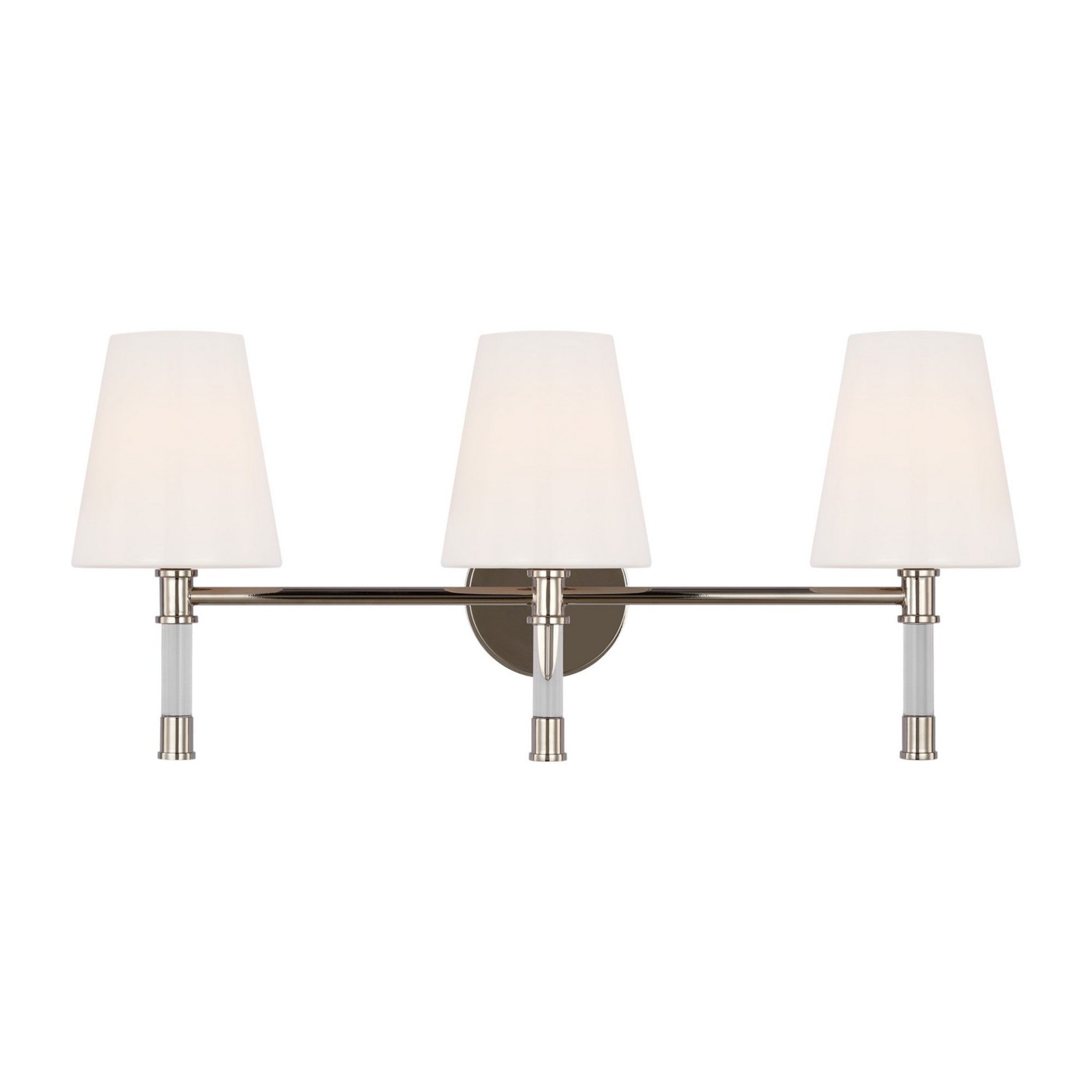 Hanover 25" 3-Light Bathroom Vanity, Polished Nickel Finish - Bees Lighting