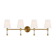 Hanover 34" 3-Light Bathroom Vanity, Burnished Brass Finish - Bees Lighting