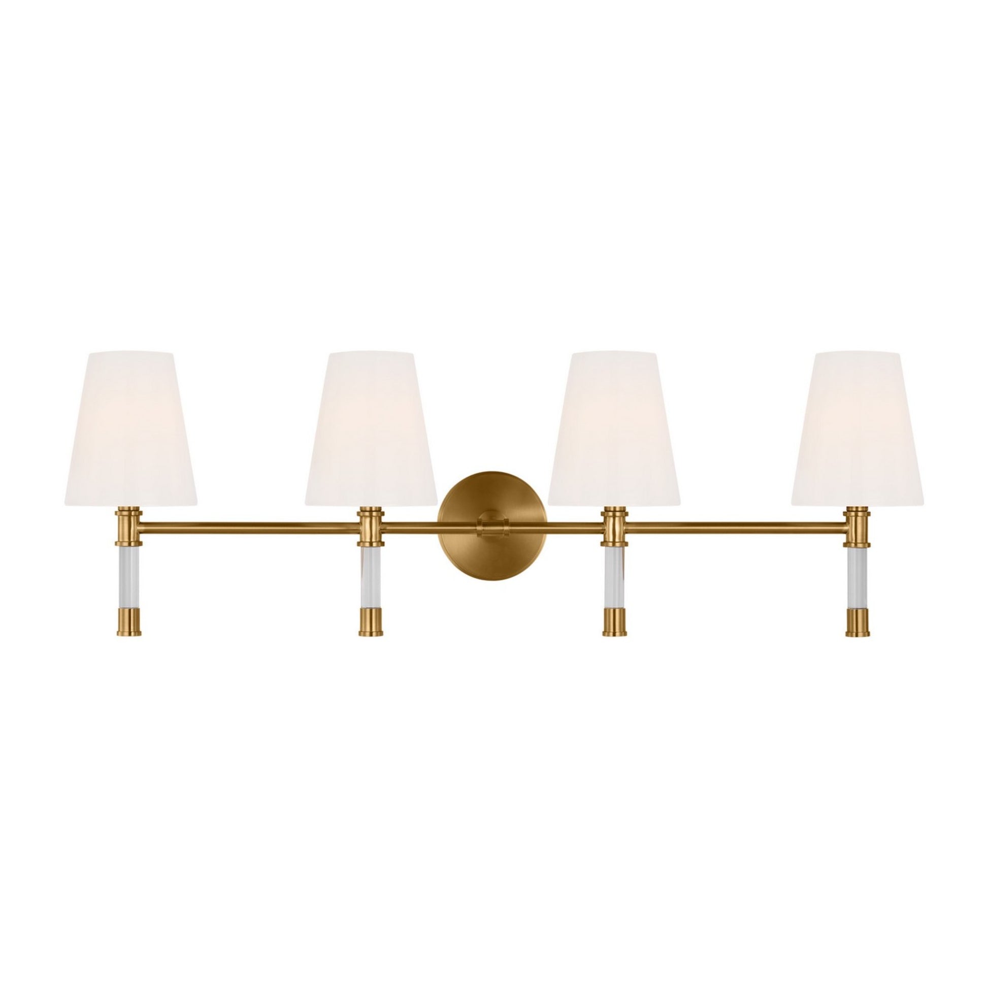 Hanover 34" 3-Light Bathroom Vanity, Burnished Brass Finish - Bees Lighting