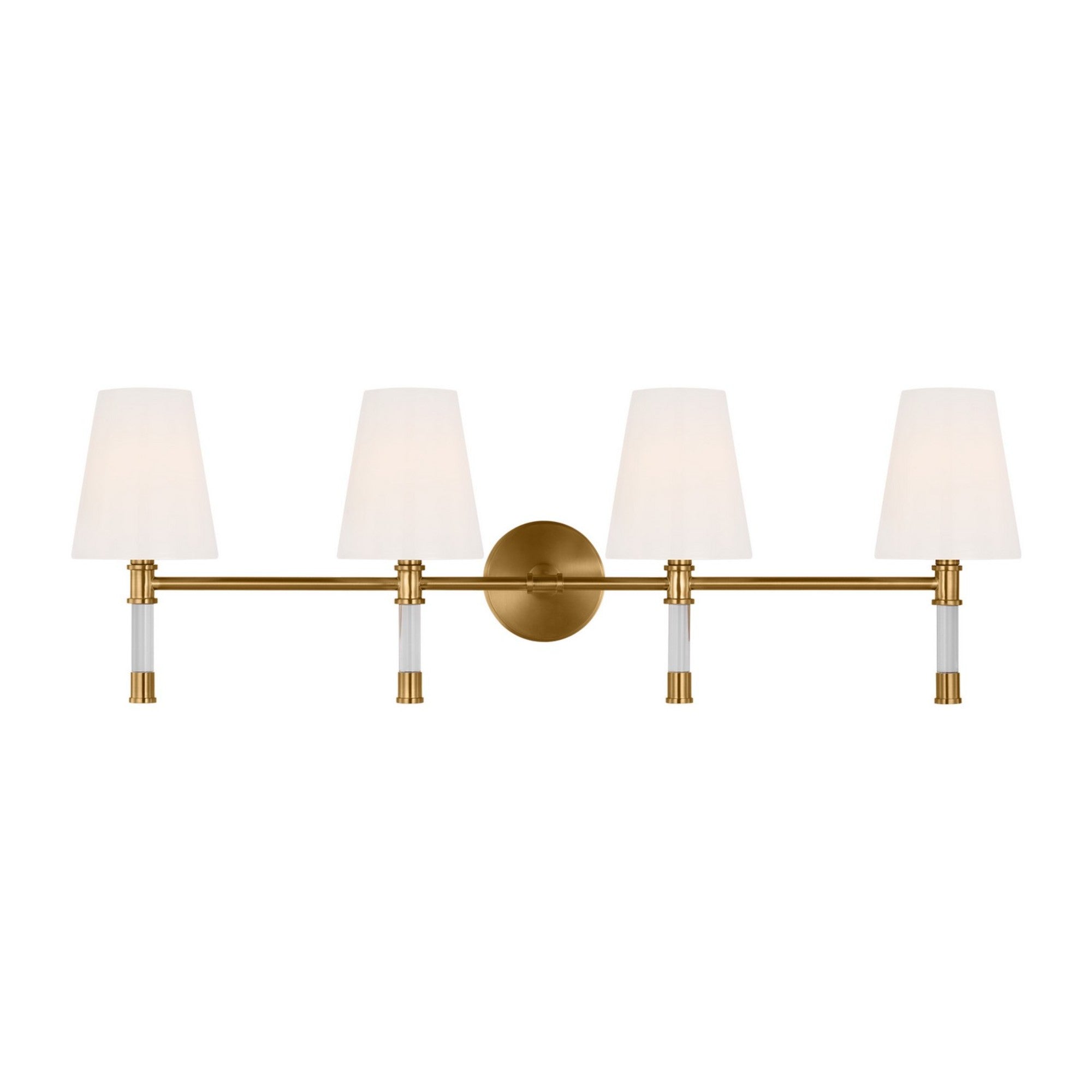 Hanover 34" 3-Light Bathroom Vanity, Burnished Brass Finish - Bees Lighting