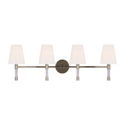 Hanover 34" 4-Light Bathroom Vanity, Polished Nickel Finish - Bees Lighting