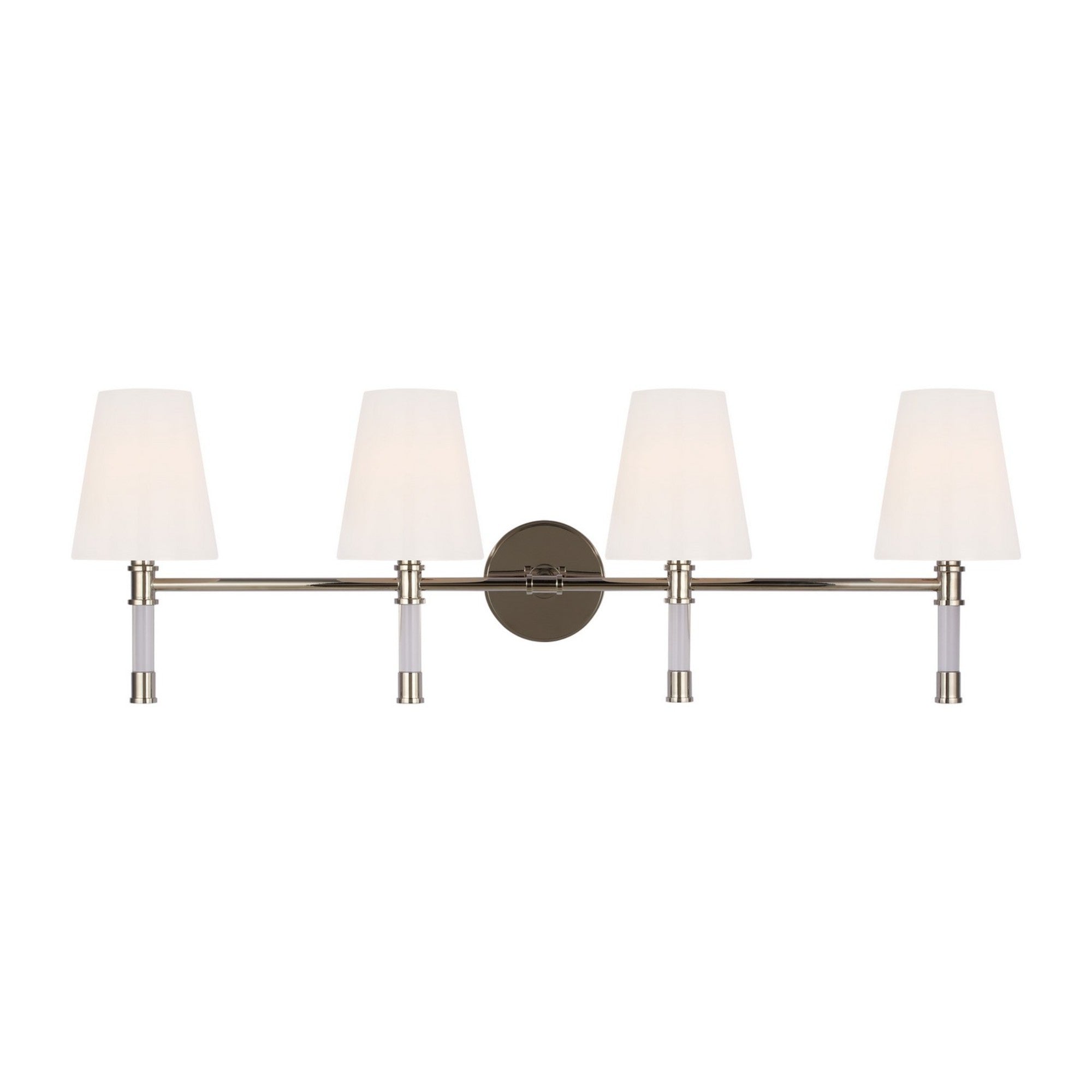 Hanover 34" 4-Light Bathroom Vanity, Polished Nickel Finish - Bees Lighting