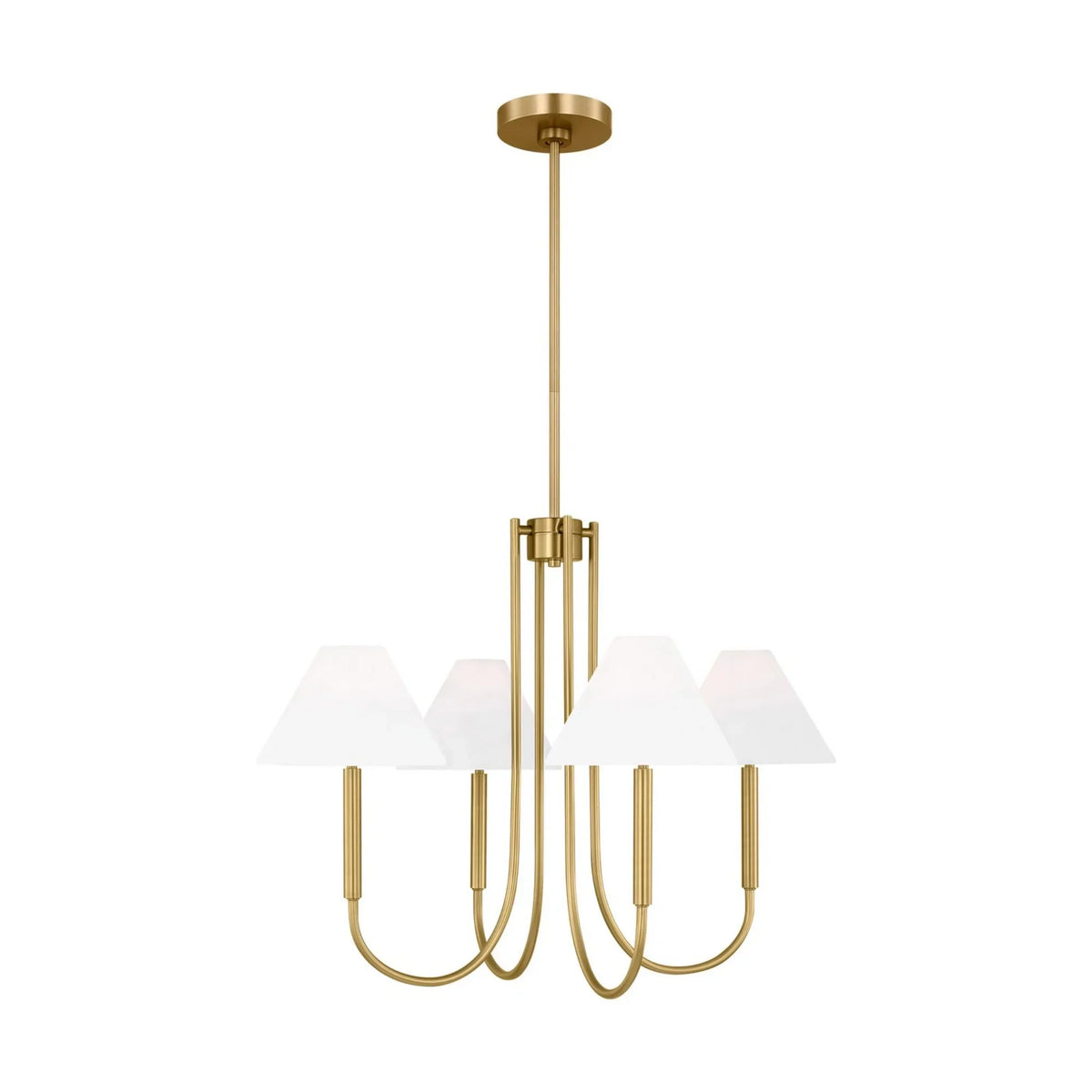 Visual Comfort Studio DJC1024SB Porteau Chandelier | Satin Brass, White ...