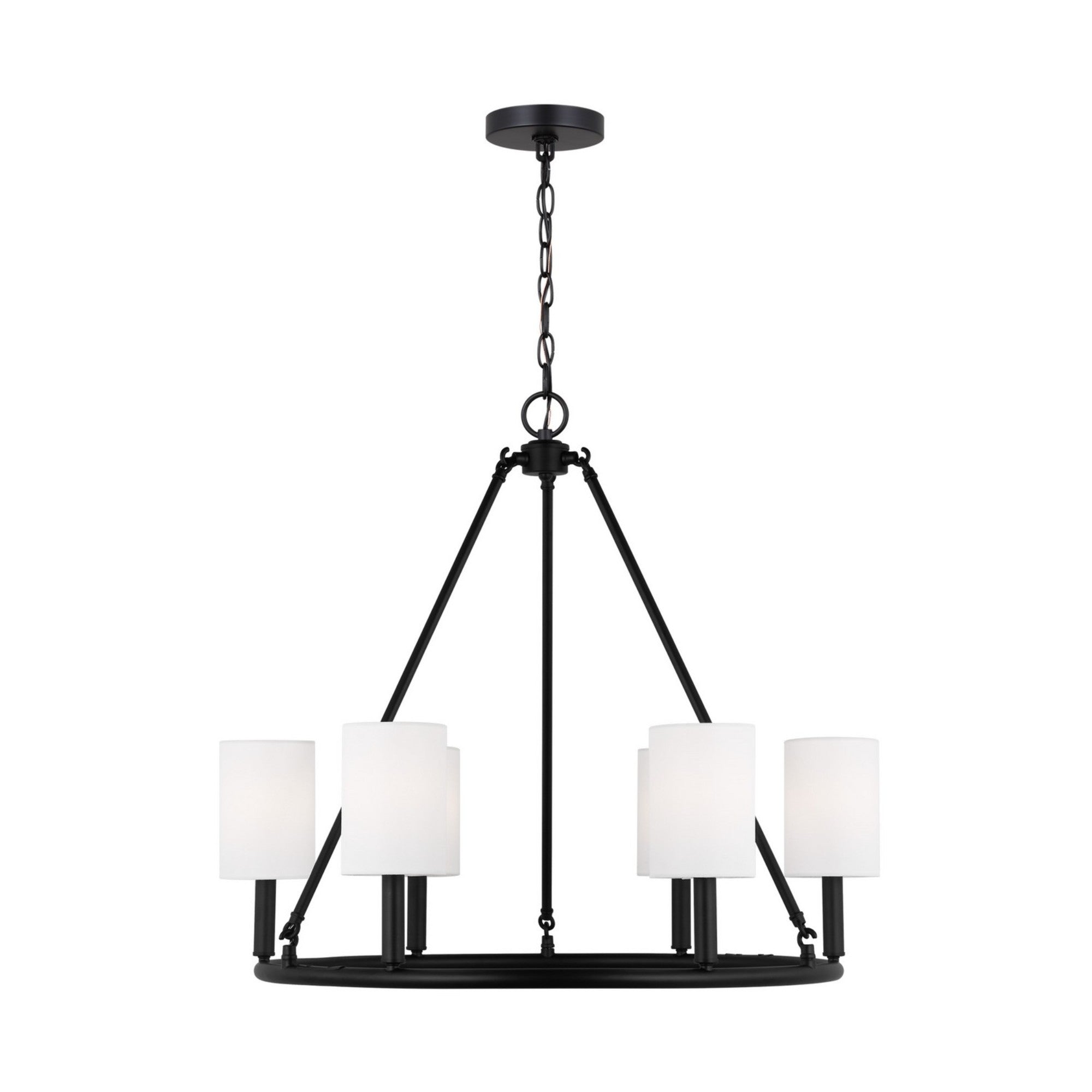 Egmont 28" 6-Light Large Chandelier, Midnight Black Finish - Bees Lighting