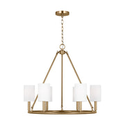 Egmont 28" 6-Light Large Chandelier, Satin Brass Finish - Bees Lighting