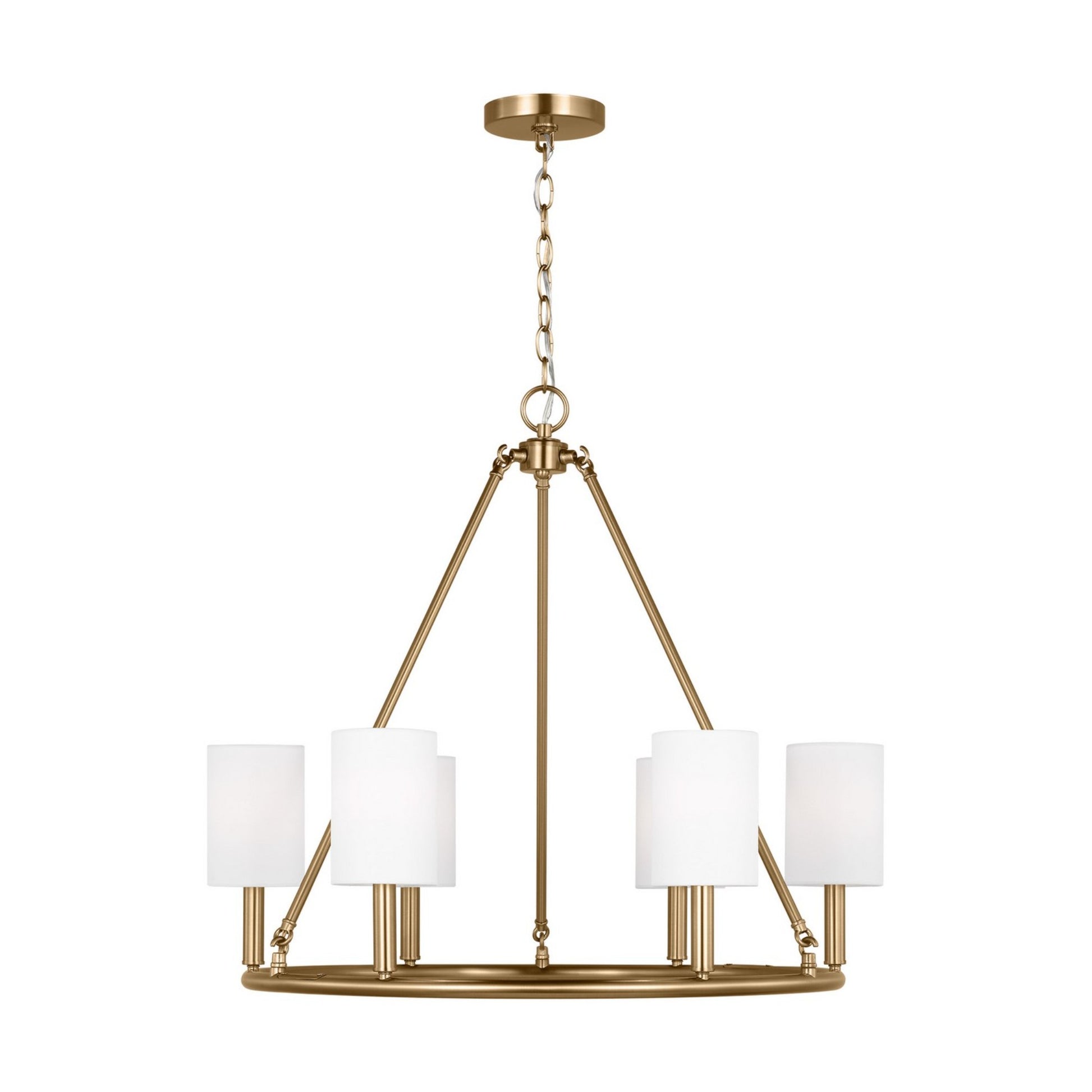 Egmont 28" 6-Light Large Chandelier, Satin Brass Finish - Bees Lighting