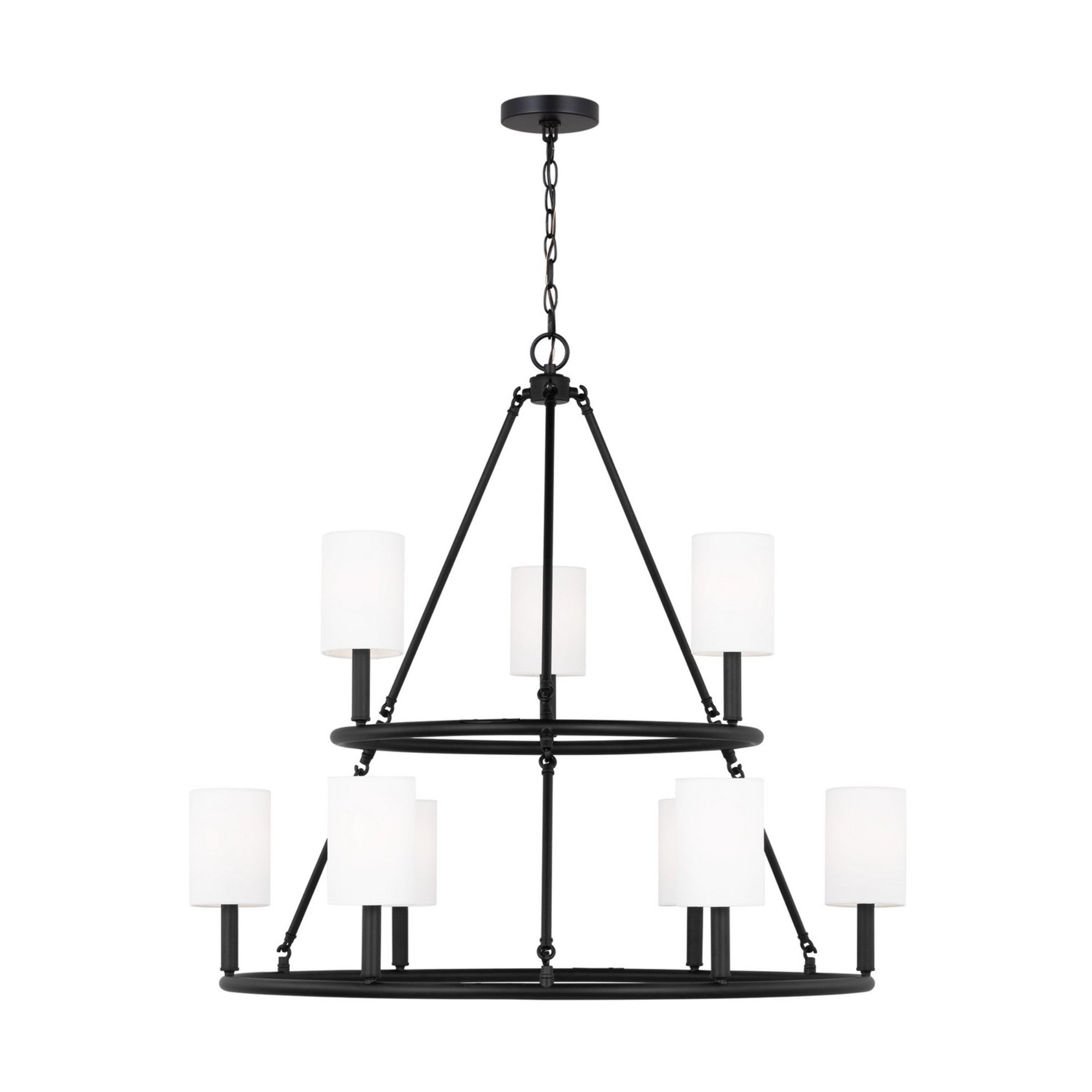 Egmont 36" 9-Light X-Large Chandelier, Midnight Black Finish - Bees Lighting